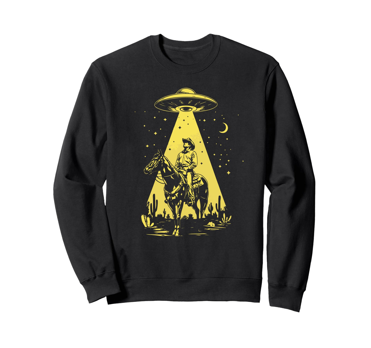 Cowboy Ufo Abduction Wild West Sweatshirt - Aesthetic Graphic Men Women - T-Shirt, Sweatshirt, Hoodie