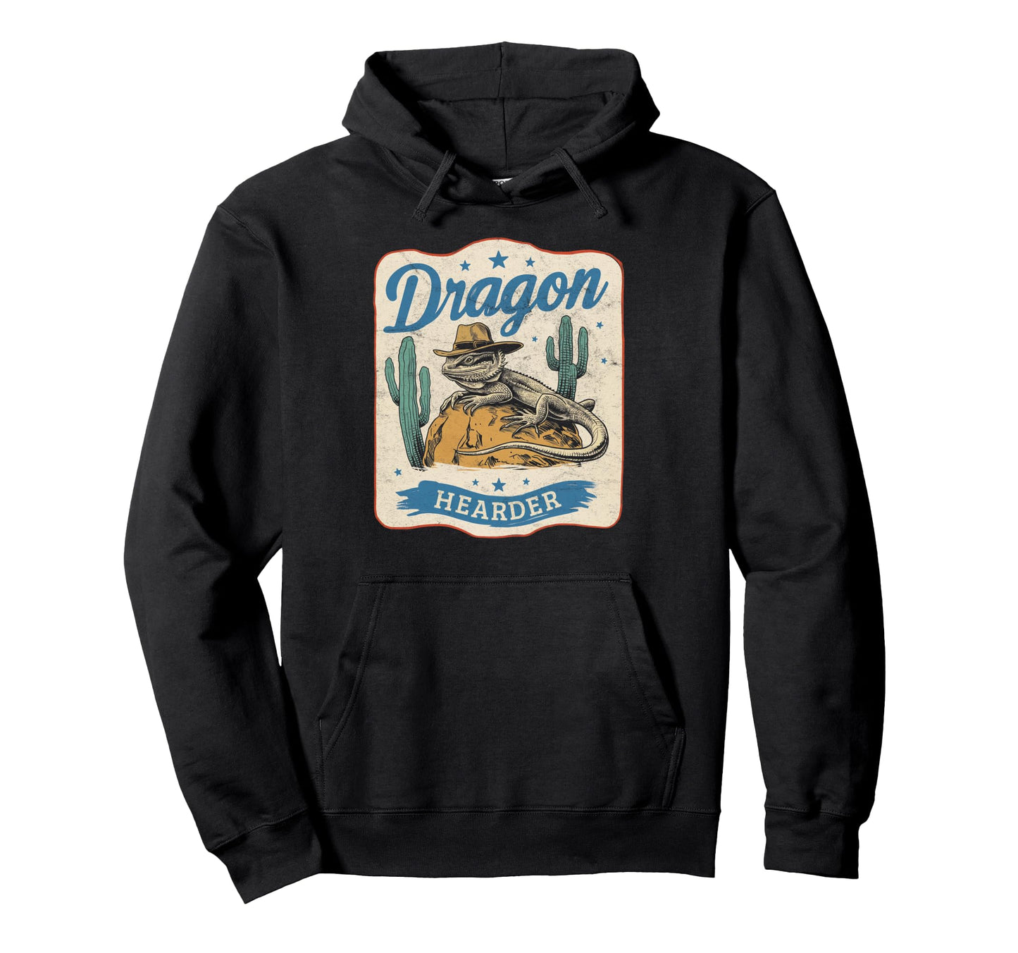Bearded Dragon Hearder Cowboy Lizard Hoodie - Casual Everyday Wear Unisex - T-Shirt, Sweatshirt, Hoodie