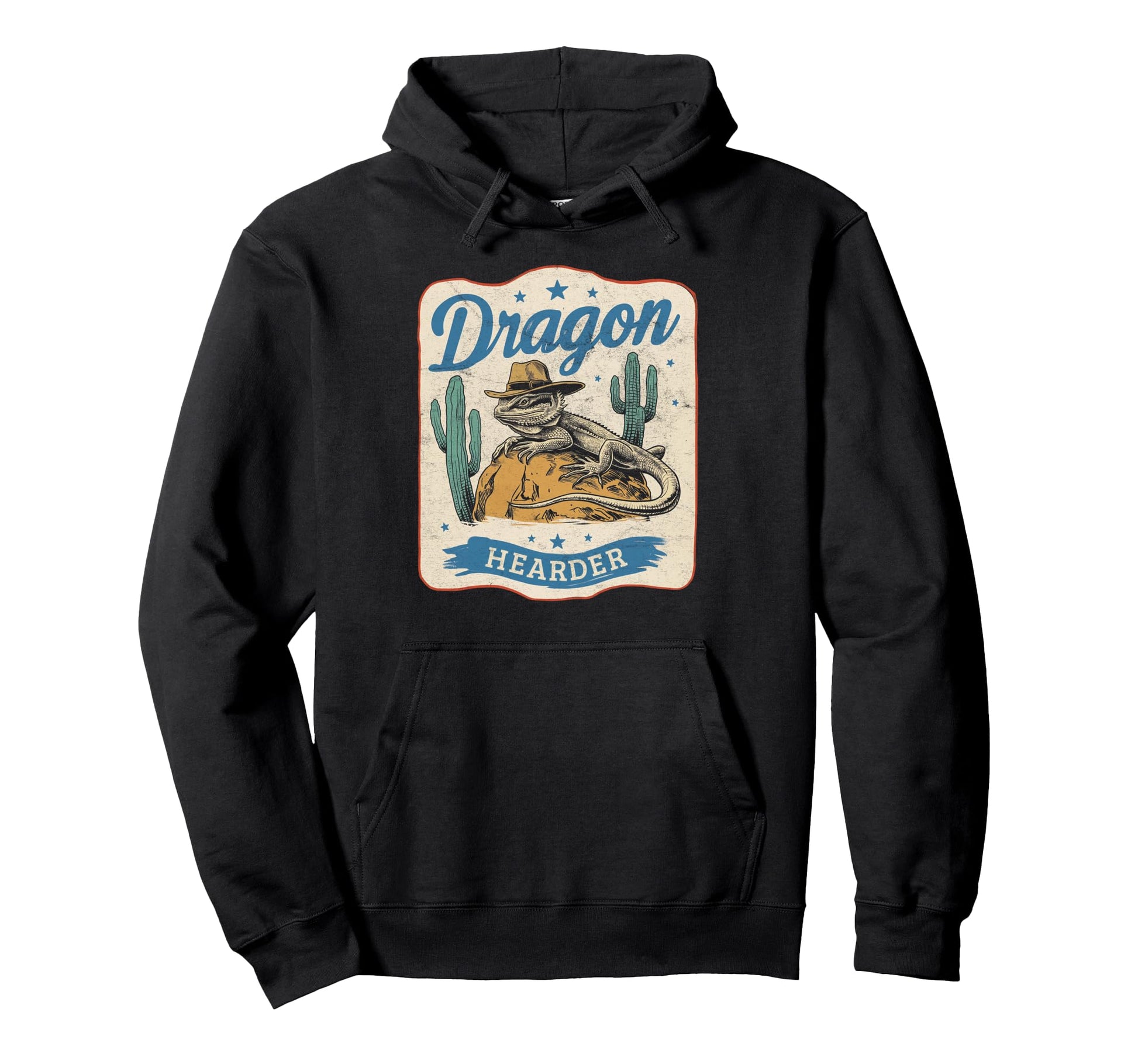 Bearded Dragon Hearder Cowboy Lizard Hoodie - Casual Everyday Wear Unisex - T-Shirt, Sweatshirt, Hoodie