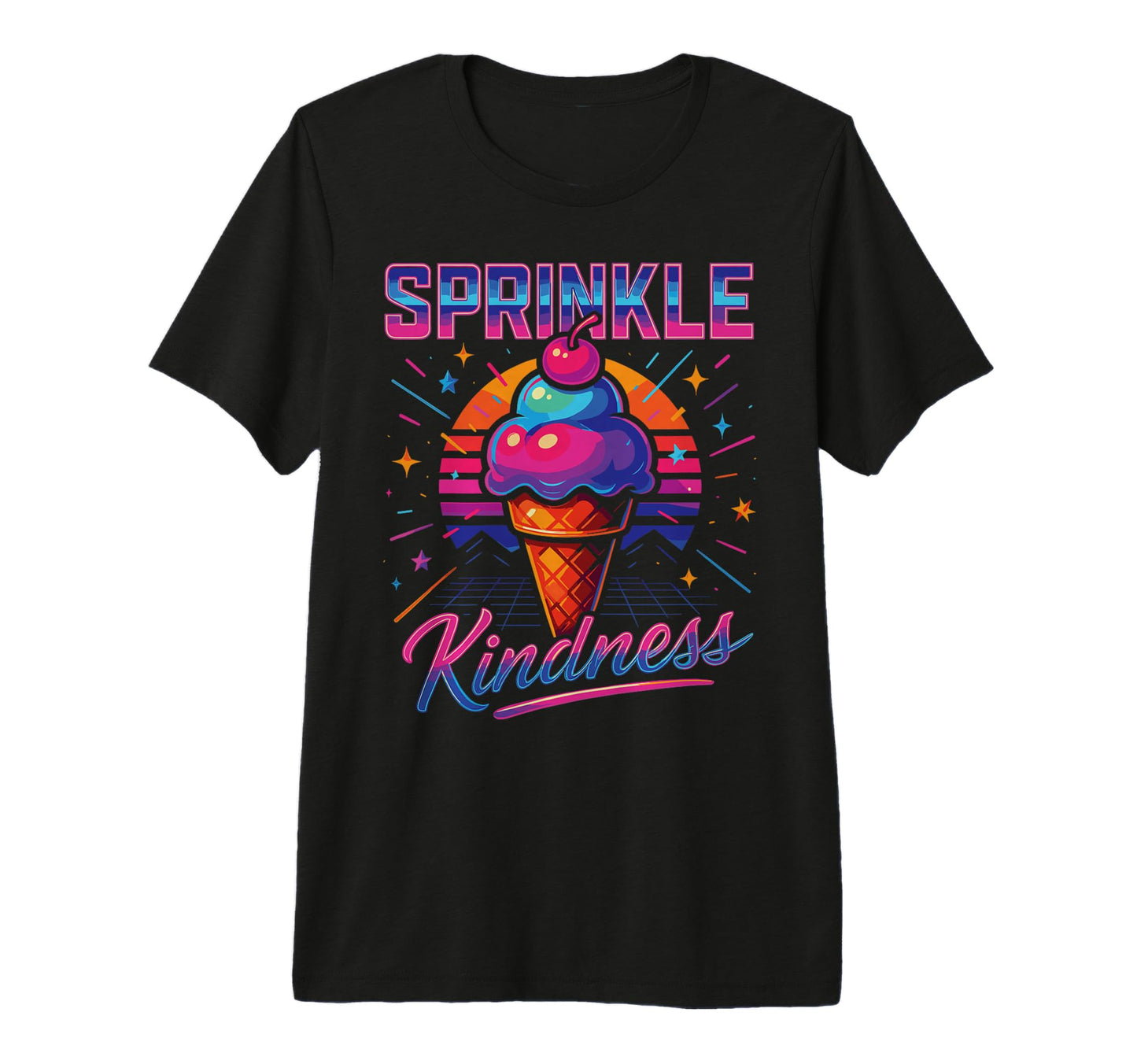 Sprinkle Kindness 80S Ice Cream T-Shirt - Graphic Print Men Women - T-Shirt, Sweatshirt, Hoodie