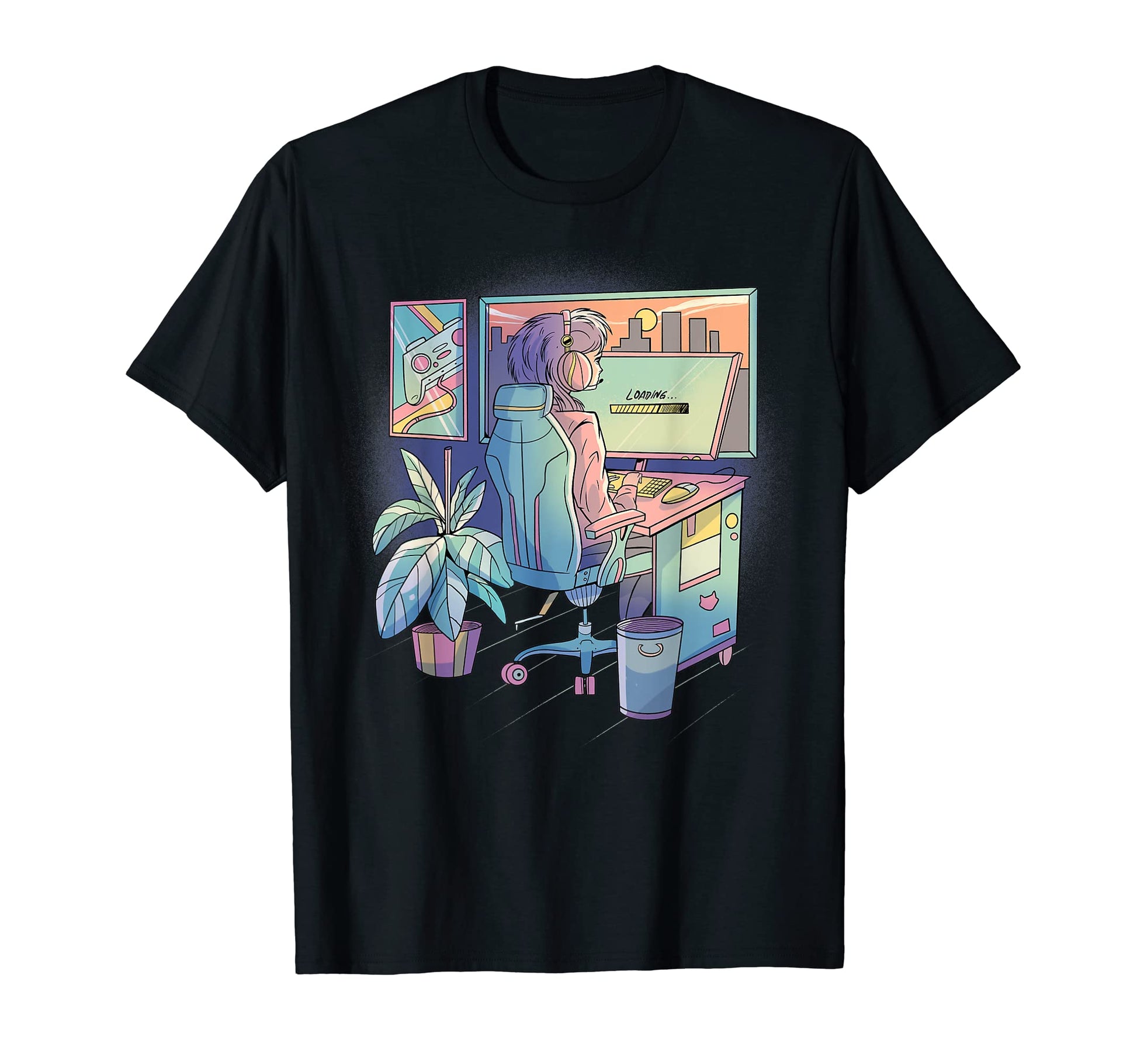 Anime Gamer Gaming Vaporwave T-Shirt - Aesthetic Graphic Men Women - T-Shirt, Sweatshirt, Hoodie