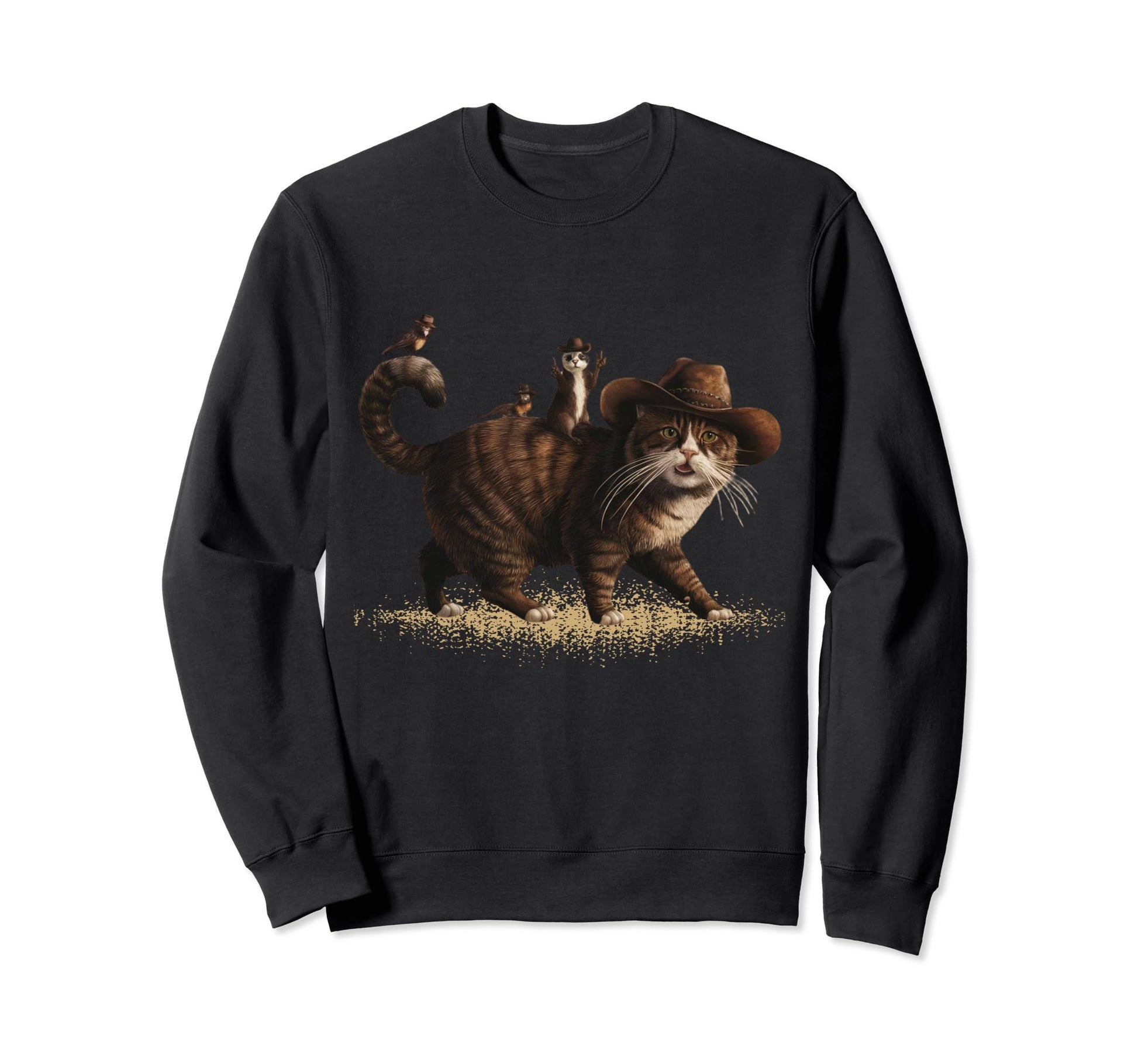 Funny Cowboy Cat Meowdy Country Sweatshirt - Unique Graphic for Adults - T-Shirt, Sweatshirt, Hoodie