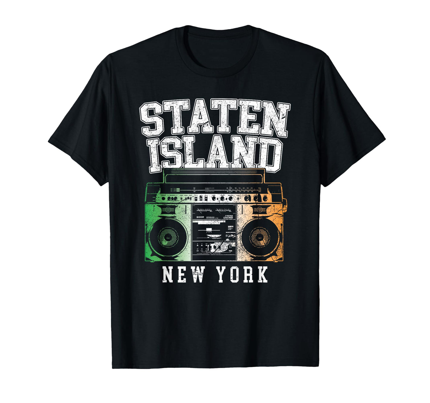 Staten Island New York Nyc Boombox T-Shirt - Minimalist Print for Adults - T-Shirt, Sweatshirt, Hoodie