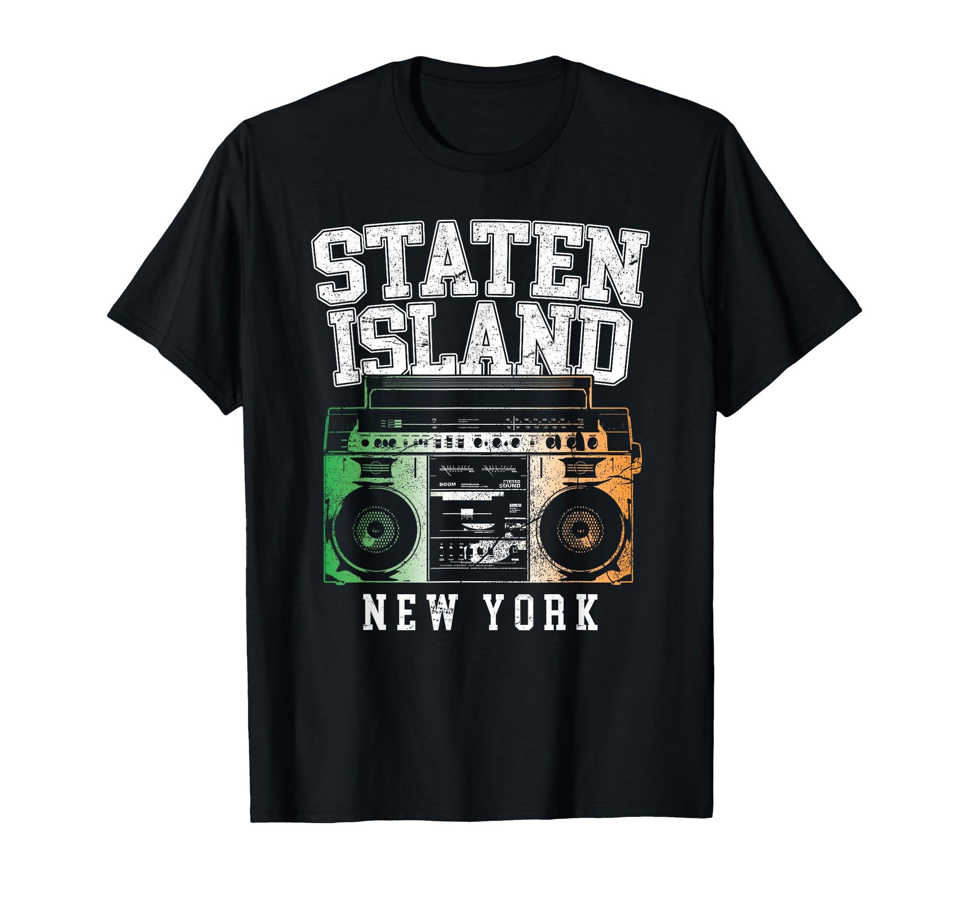 Staten Island New York Nyc Boombox T-Shirt - Minimalist Print for Adults - T-Shirt, Sweatshirt, Hoodie