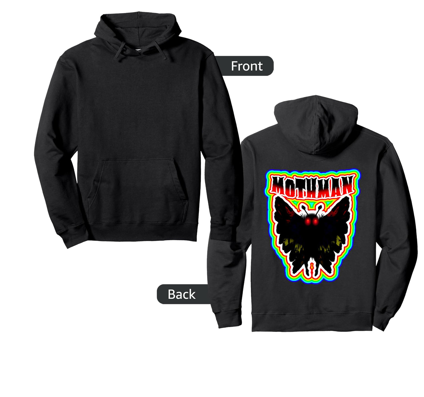 Colorful Mothman West Virginia Hoodie - Fun Novelty Design Unisex - T-Shirt, Sweatshirt, Hoodie
