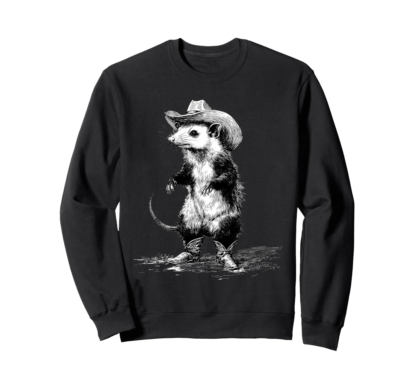 Opossum Cowboy Rodeo Cowgirl Sweatshirt - Casual Everyday Wear for Adults - T-Shirt, Sweatshirt, Hoodie