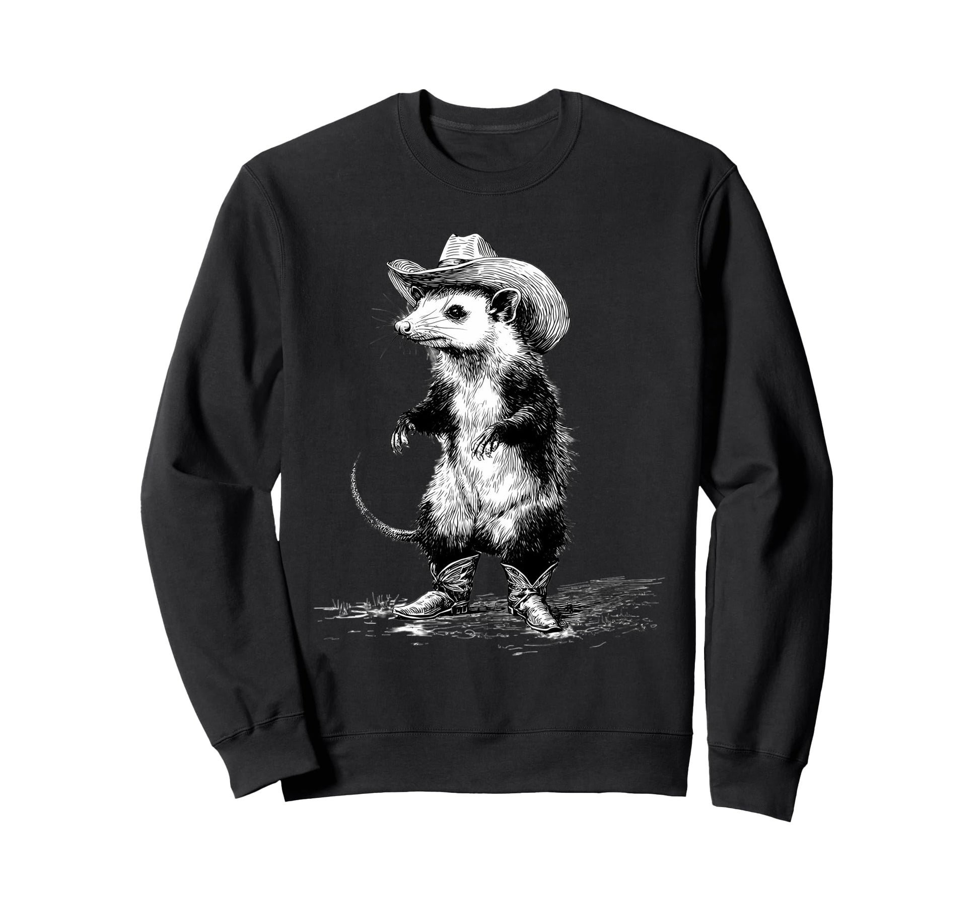 Opossum Cowboy Rodeo Cowgirl Sweatshirt - Casual Everyday Wear for Adults - T-Shirt, Sweatshirt, Hoodie
