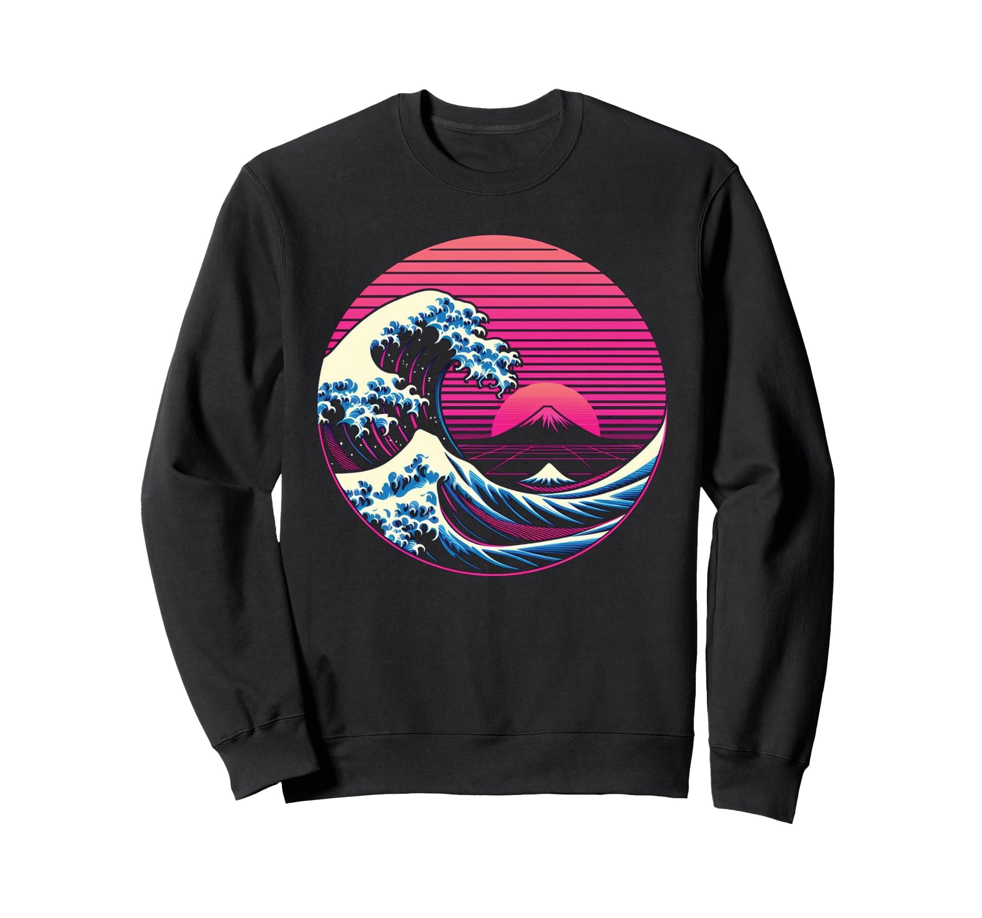 Great Wave Off Kanagawa Vaporwave Sweatshirt - Unique Graphic for Adults - T-Shirt, Sweatshirt, Hoodie