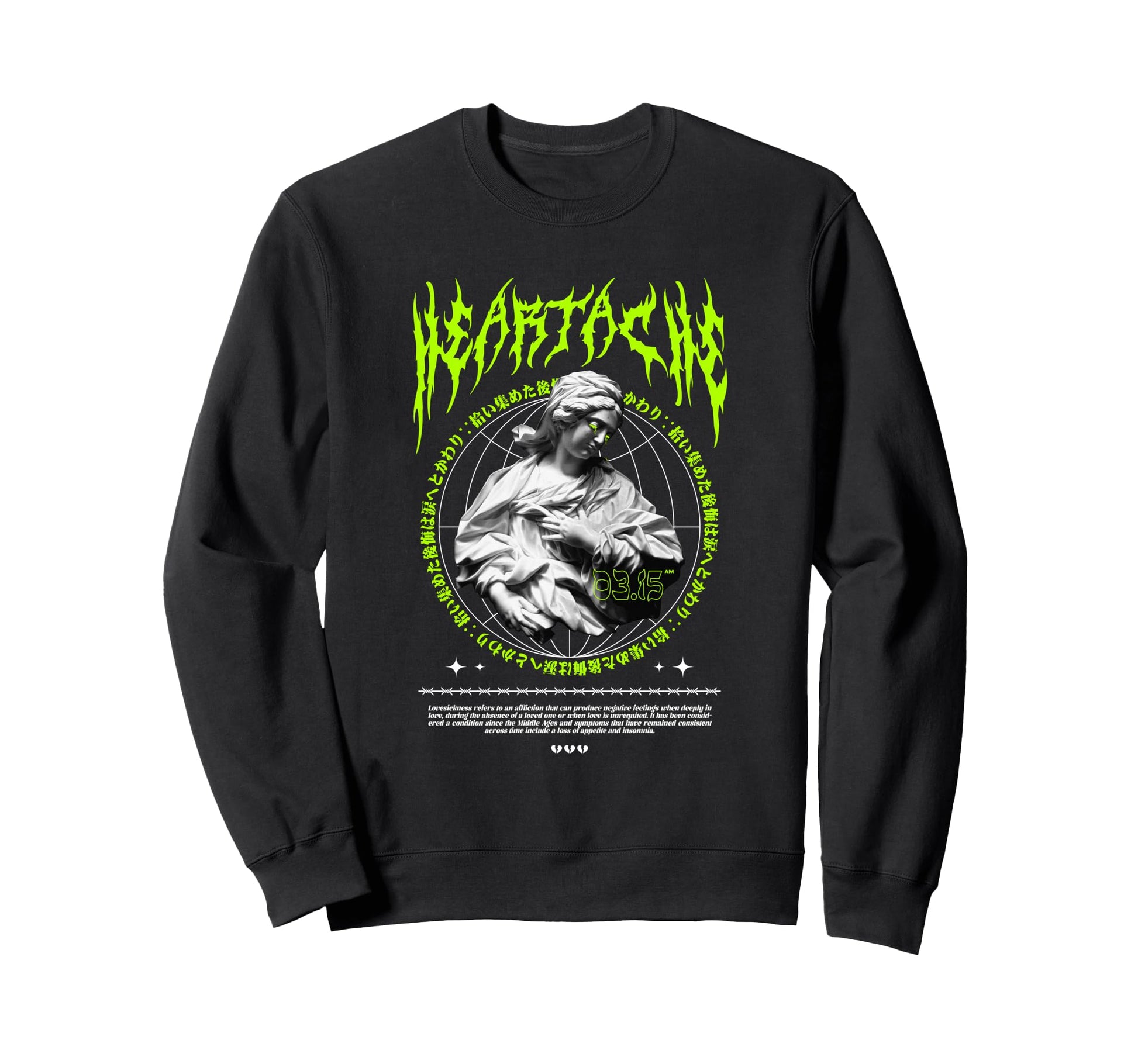 Heartache Lovesickness Greek Sweatshirt - Unique Graphic for Adults - T-Shirt, Sweatshirt, Hoodie