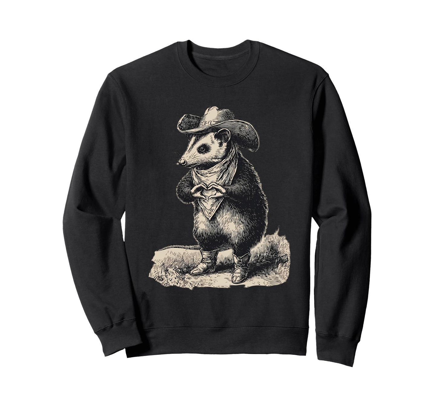 Country Cowboy Opossum Rodeo Sweatshirt - Streetwear Style Men Women - T-Shirt, Sweatshirt, Hoodie