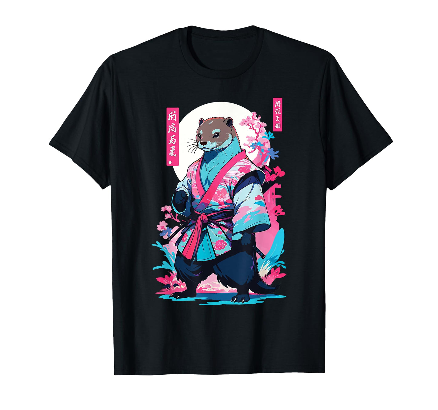 Samurai Otter Aesthetic Vaporwave T-Shirt - Aesthetic Graphic Unisex - T-Shirt, Sweatshirt, Hoodie