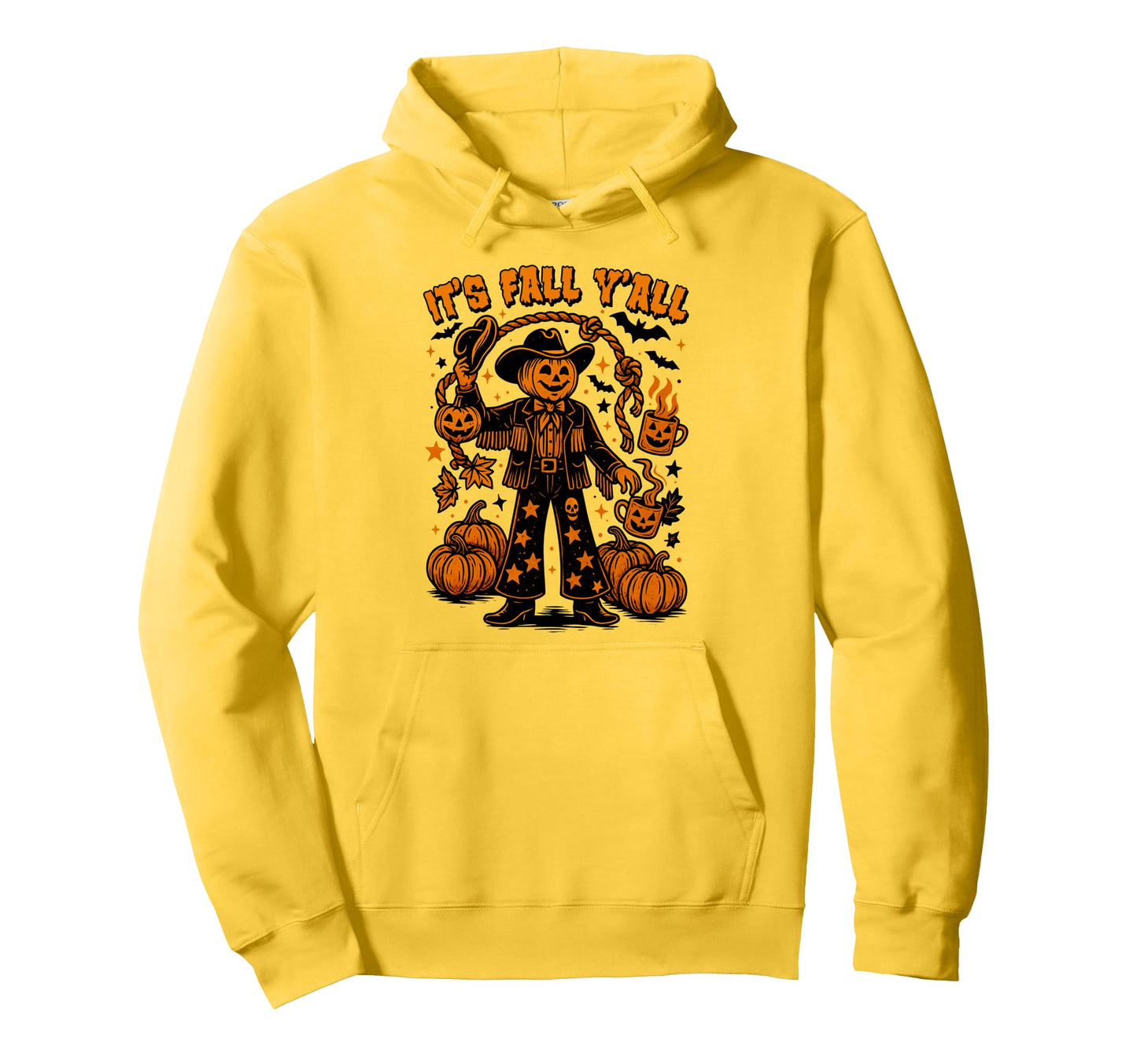 Its Fall Yall Western Cowboy Pumpkin Hoodie - Aesthetic Graphic Men Women - T-Shirt, Sweatshirt, Hoodie