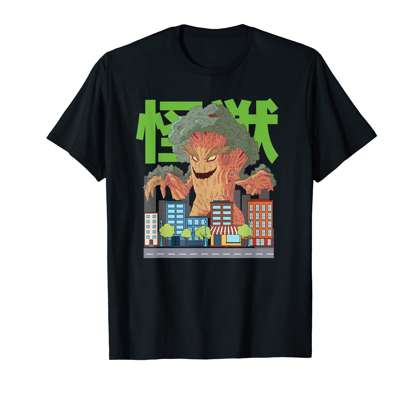 Anime Monster Cartoon Kanji Grunge T-Shirt - Aesthetic Graphic Men Women - T-Shirt, Sweatshirt, Hoodie