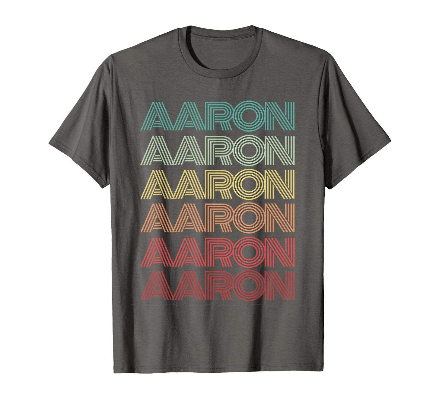 Aaron First Name Custom Colorful Rainbow T-Shirt - Unique Graphic Men Women - T-Shirt, Sweatshirt, Hoodie