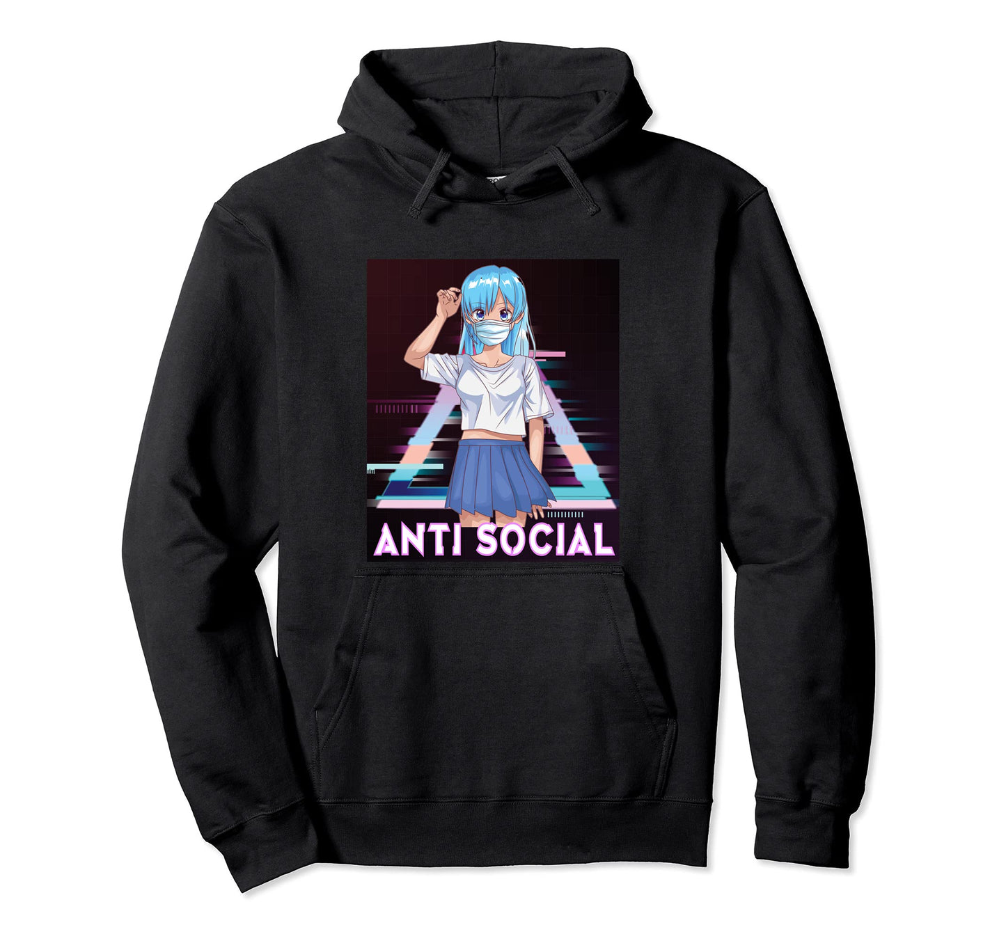 Anime Anti Social Japanese Aesthetic Hoodie - Trendy Graphic for Adults - T-Shirt, Sweatshirt, Hoodie