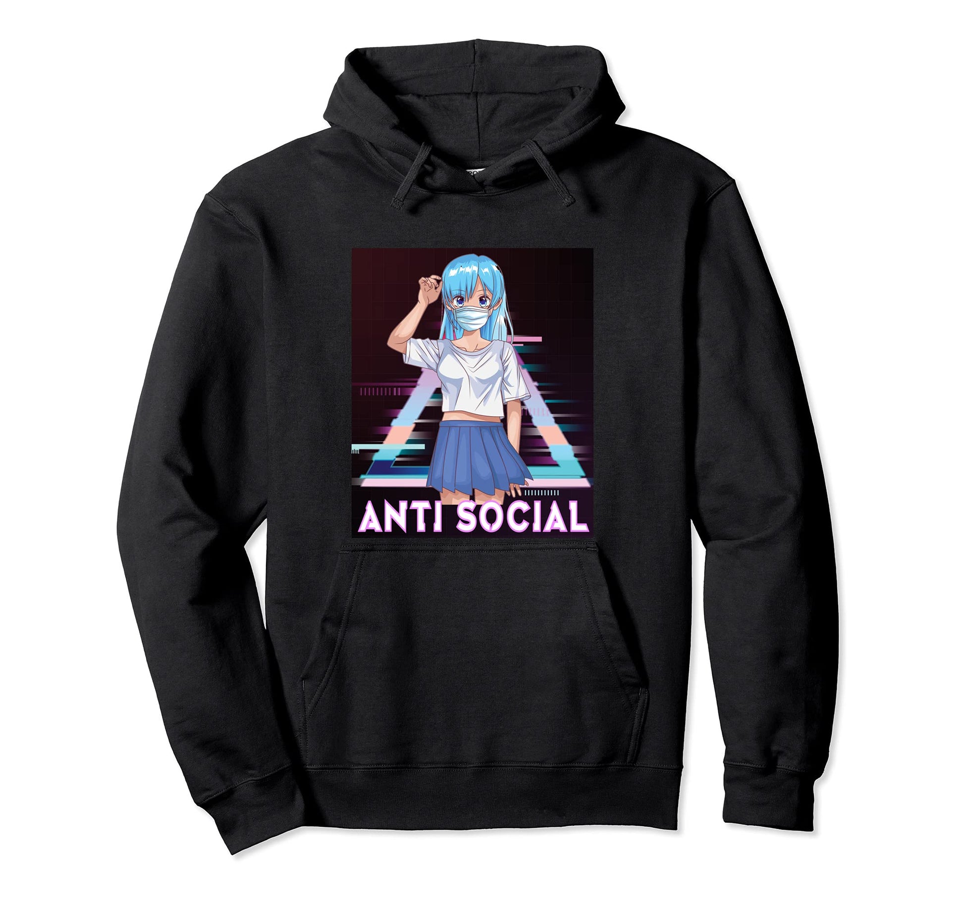 Anime Anti Social Japanese Aesthetic Hoodie - Trendy Graphic for Adults - T-Shirt, Sweatshirt, Hoodie