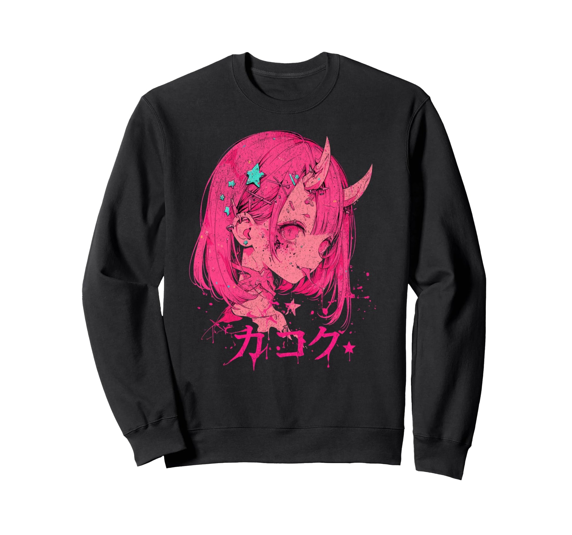 Goth Grunge Demon Anime Waifu Horror Sweatshirt - Streetwear Style Unisex - T-Shirt, Sweatshirt, Hoodie