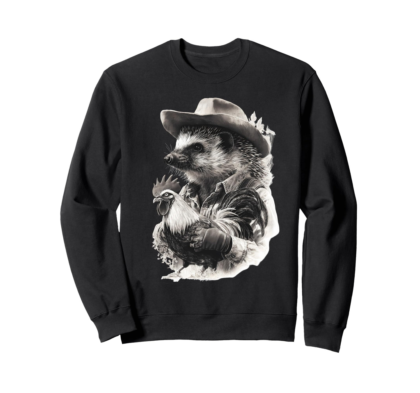 Country Cowboy Hedgehog Rodeo Sweatshirt - Aesthetic Graphic for Adults - T-Shirt, Sweatshirt, Hoodie