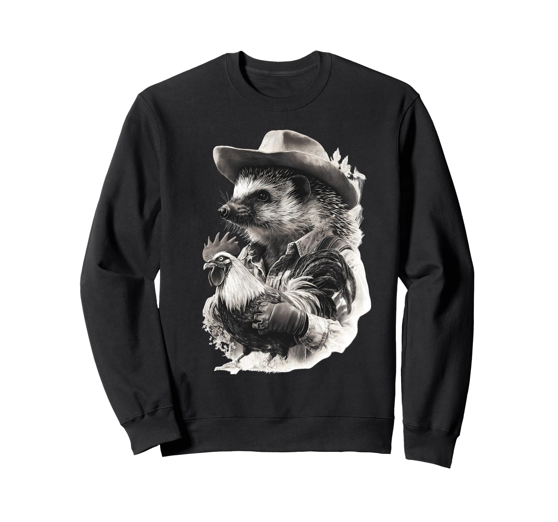 Country Cowboy Hedgehog Rodeo Sweatshirt - Aesthetic Graphic for Adults - T-Shirt, Sweatshirt, Hoodie