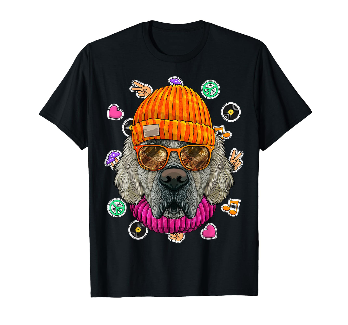 Hipster Golden Retriever Geek Nerd T-Shirt - Minimalist Print Men Women - T-Shirt, Sweatshirt, Hoodie