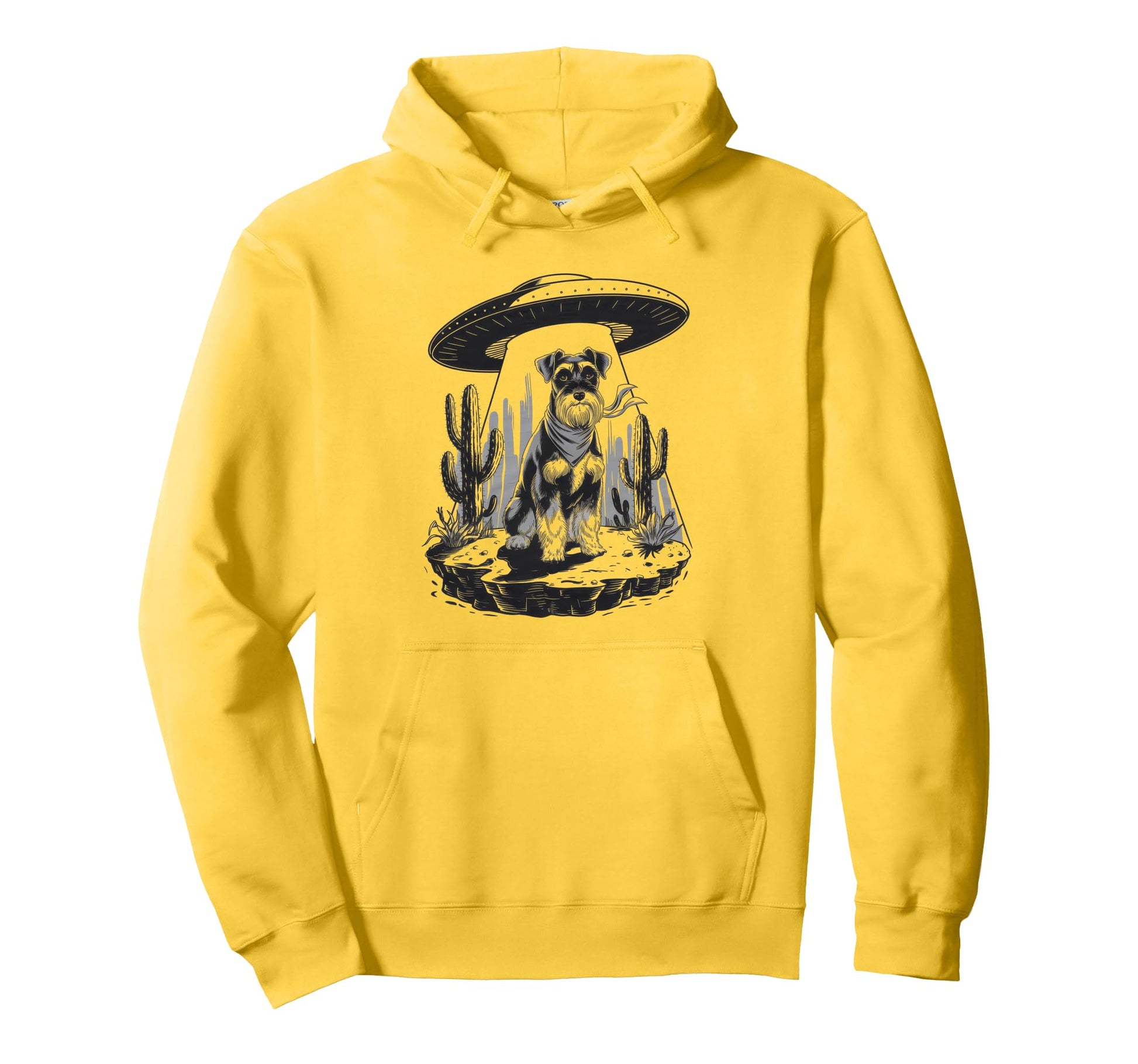 Schnauzer Schnauzer Ufo Western Hoodie - Minimalist Print for Adults - T-Shirt, Sweatshirt, Hoodie