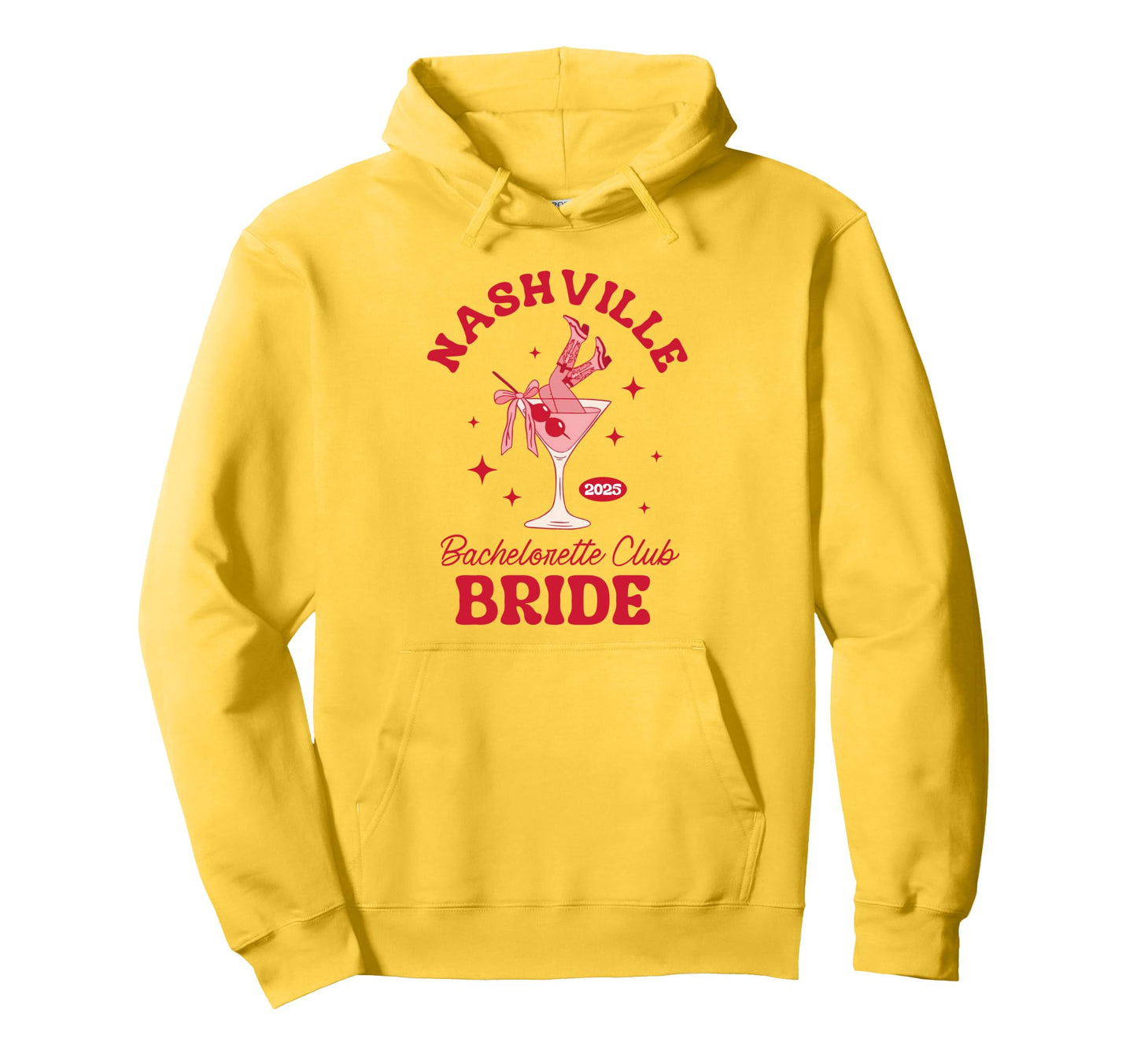 Nashville Bachelorette Club Bride Hoodie - Aesthetic Graphic Men Women - T-Shirt, Sweatshirt, Hoodie