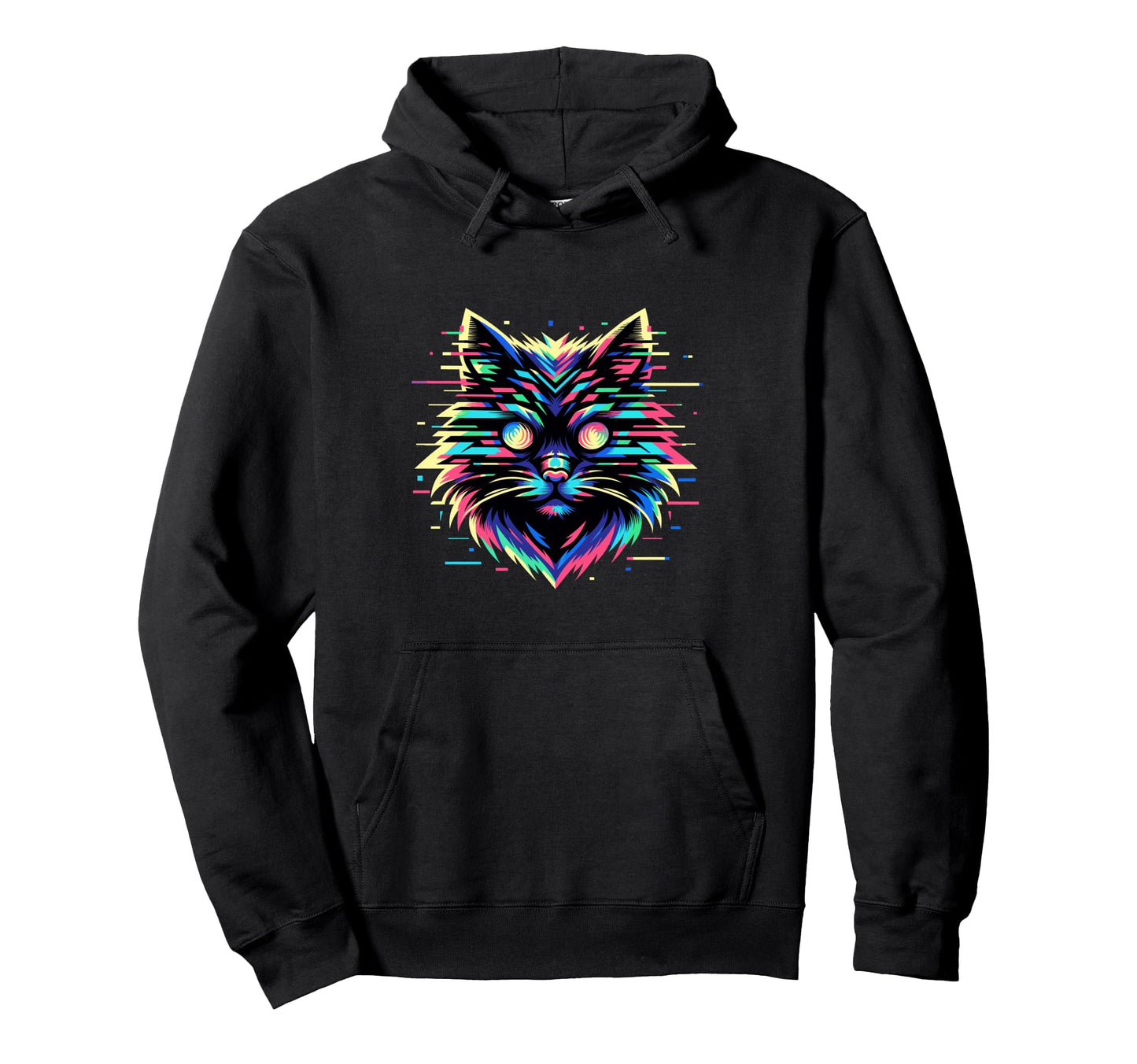 Psychedelic Cat Lover Weirdcore Vaporwave Hoodie - Novelty Apparel Unisex - T-Shirt, Sweatshirt, Hoodie
