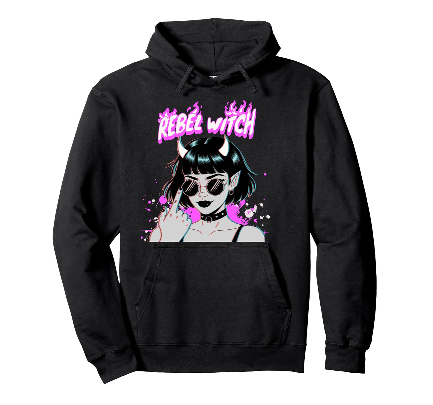 Demon Rebel Witch Vaporwave Aesthetic Hoodie - Unique Graphic Men Women - T-Shirt, Sweatshirt, Hoodie