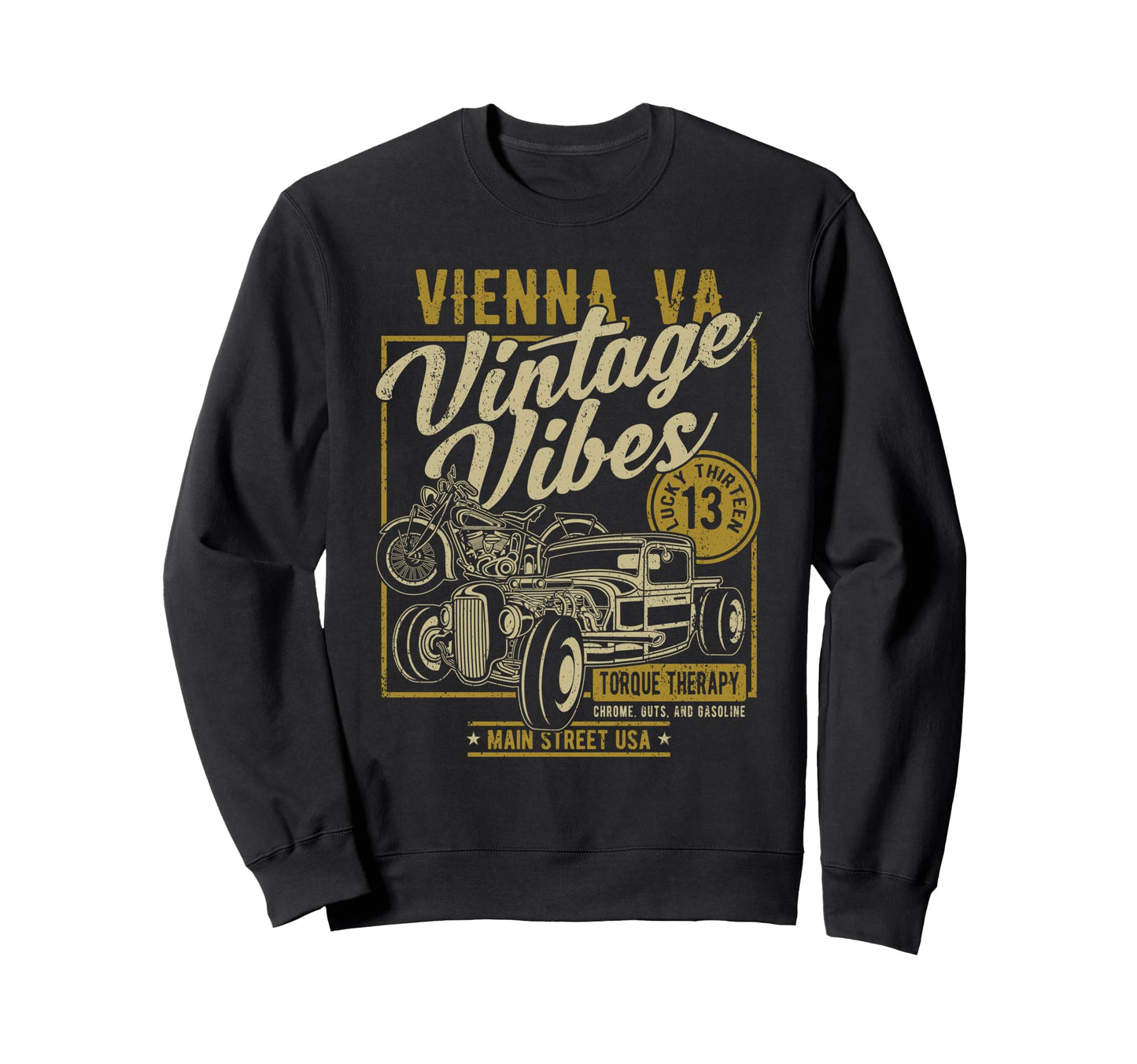 Vienna Virginia Usa Hotrod Sweatshirt - Fun Novelty Design Men Women - T-Shirt, Sweatshirt, Hoodie