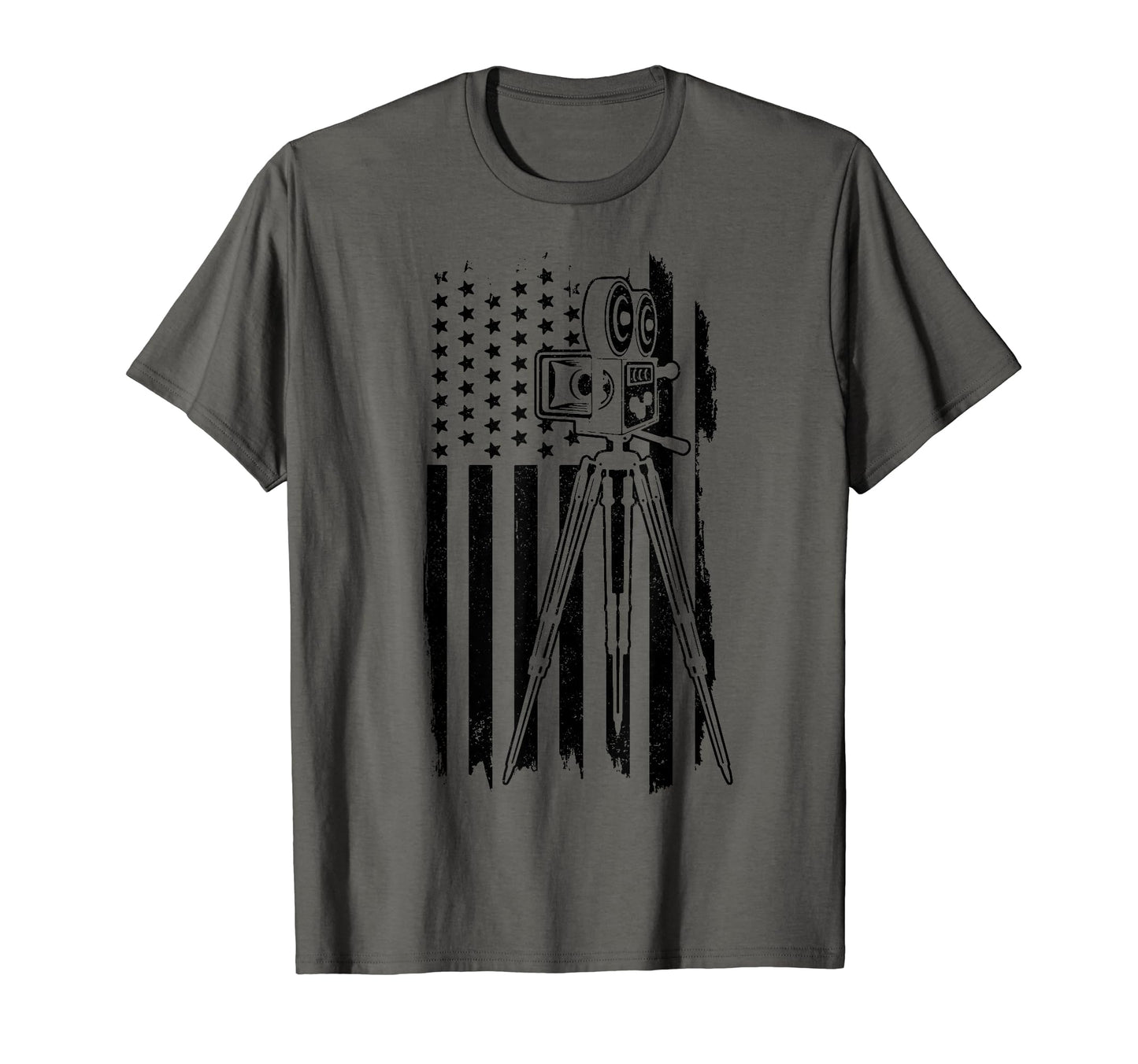 Film Camera Us Flag Movie Director T-Shirt - Unique Graphic for Adults - T-Shirt, Sweatshirt, Hoodie
