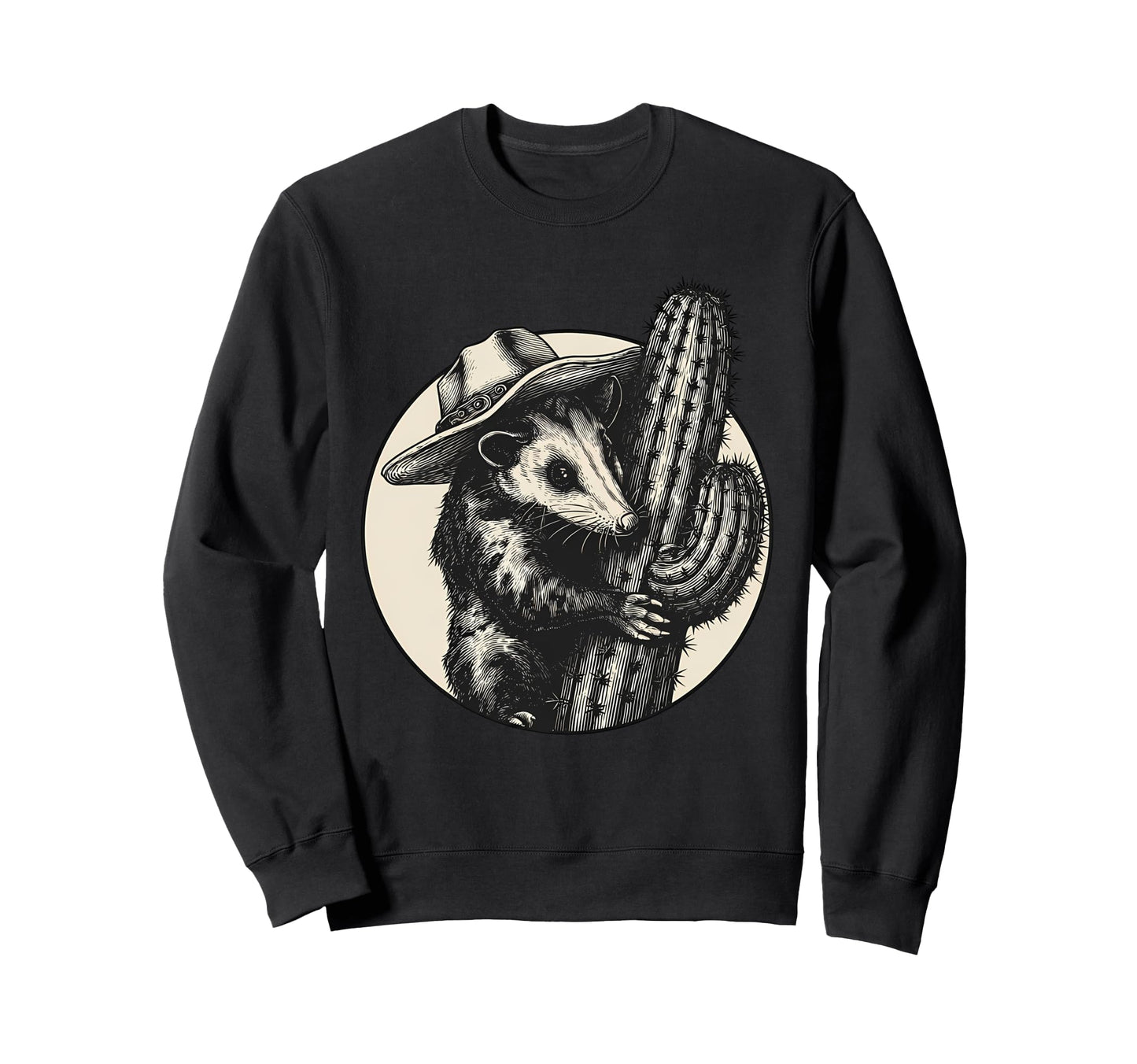 Country Cowboy Opossum Rodeo Sweatshirt - Aesthetic Graphic for Adults - T-Shirt, Sweatshirt, Hoodie