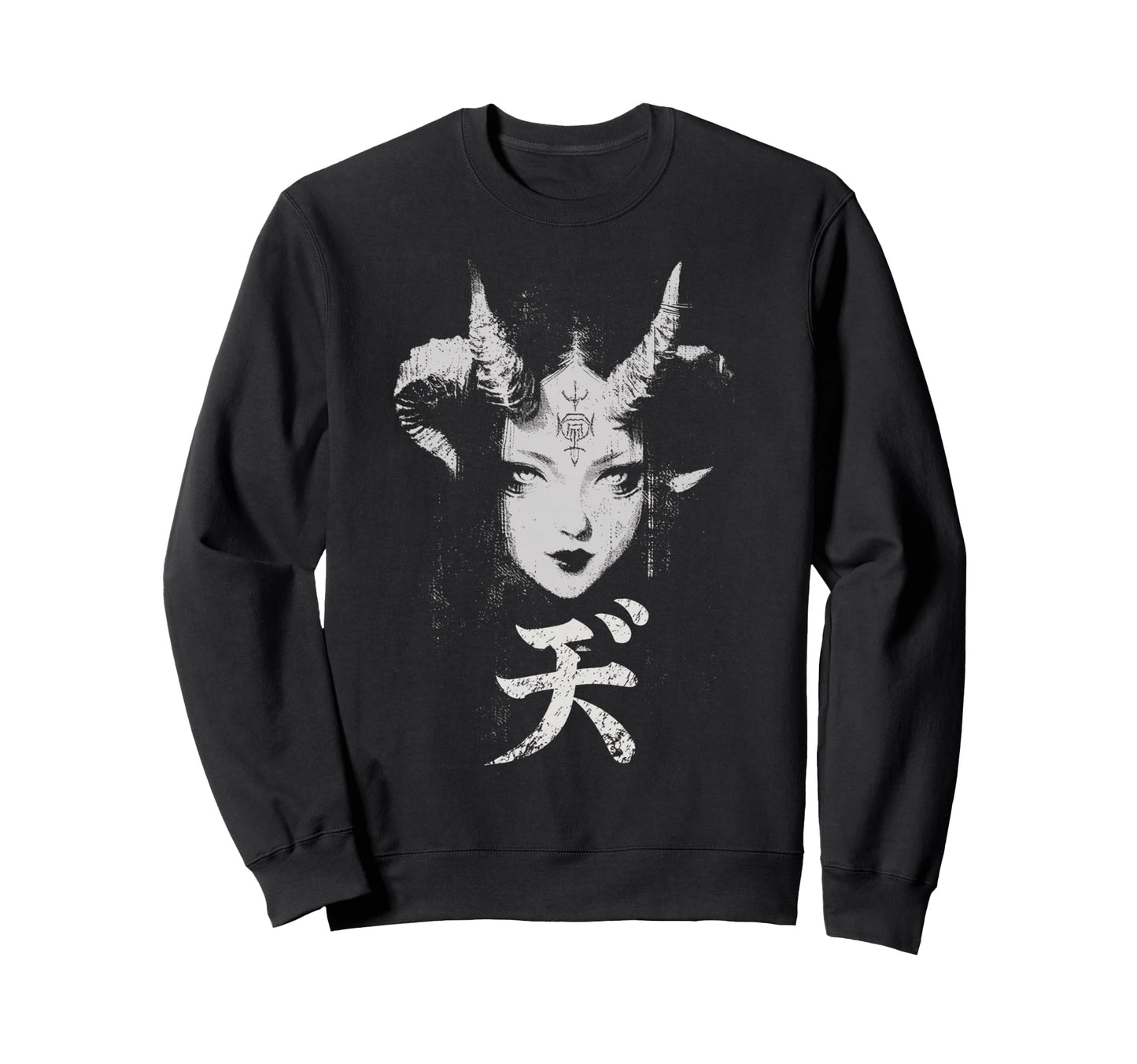 Goth Grunge Demon Anime Waifu Horror Sweatshirt - Trendy Graphic Unisex - T-Shirt, Sweatshirt, Hoodie