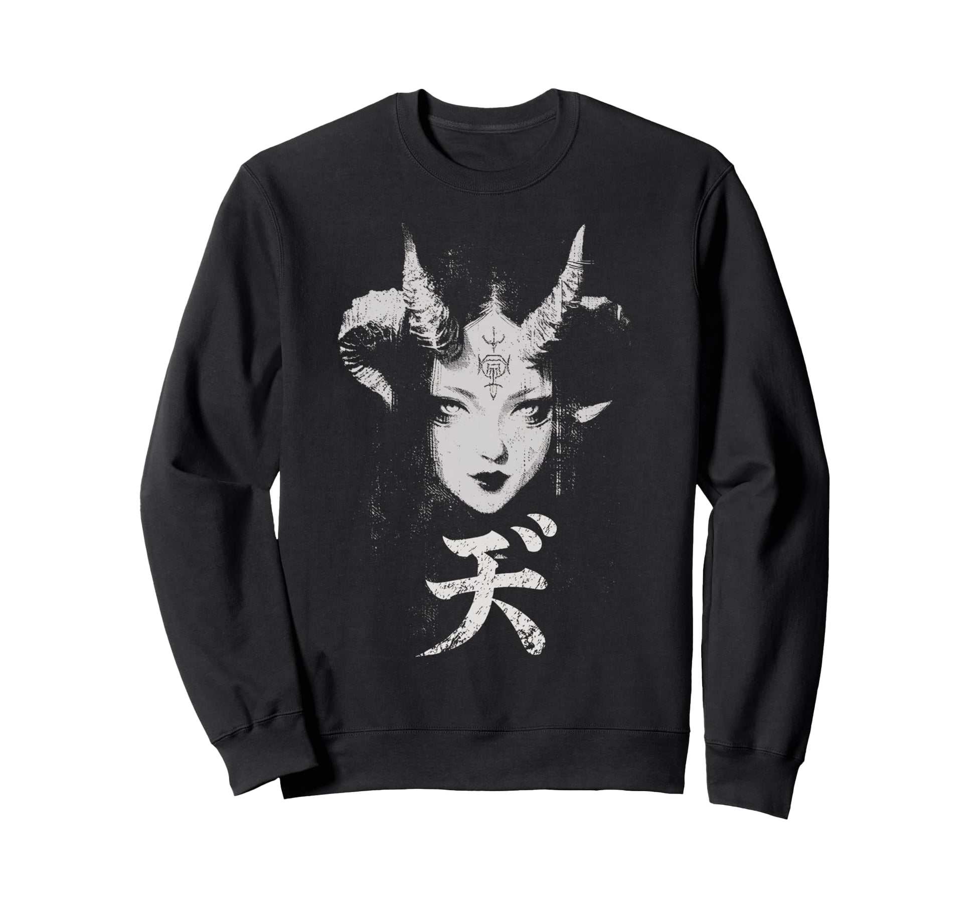 Goth Grunge Demon Anime Waifu Horror Sweatshirt - Trendy Graphic Unisex - T-Shirt, Sweatshirt, Hoodie