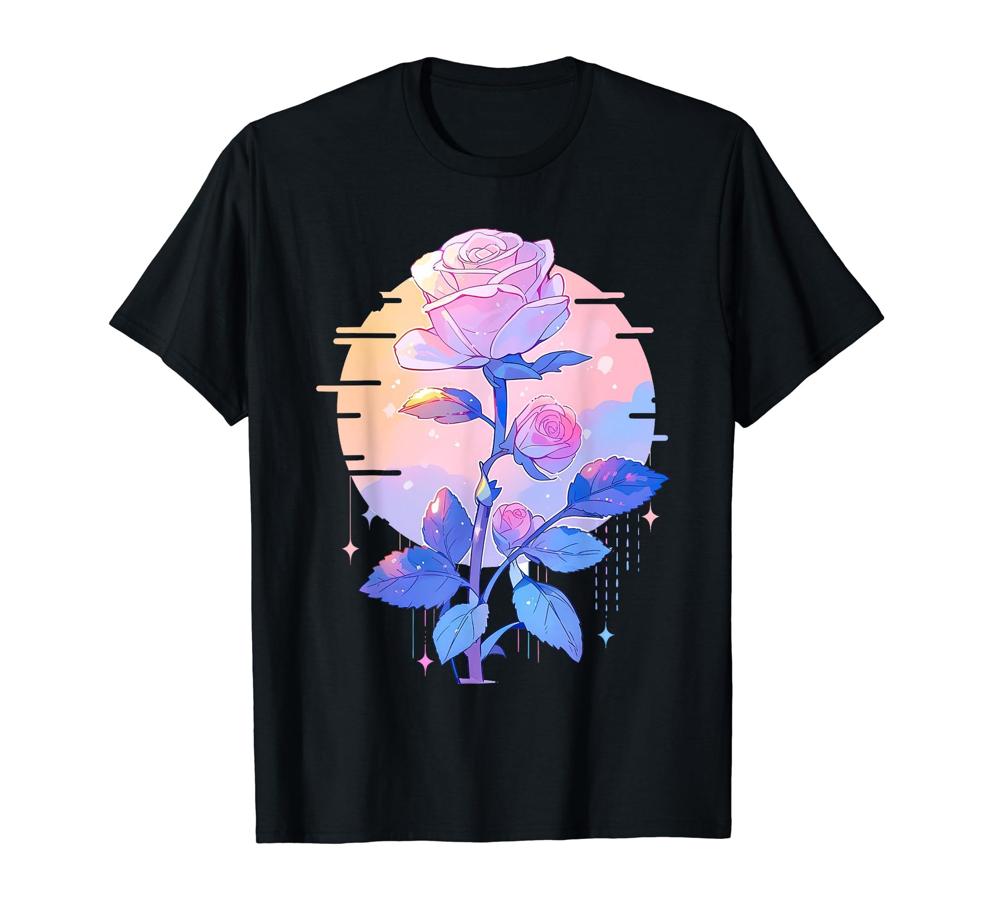 Rose Anime Flower Aesthetic Pastel T-Shirt - Streetwear Style Men Women - T-Shirt, Sweatshirt, Hoodie