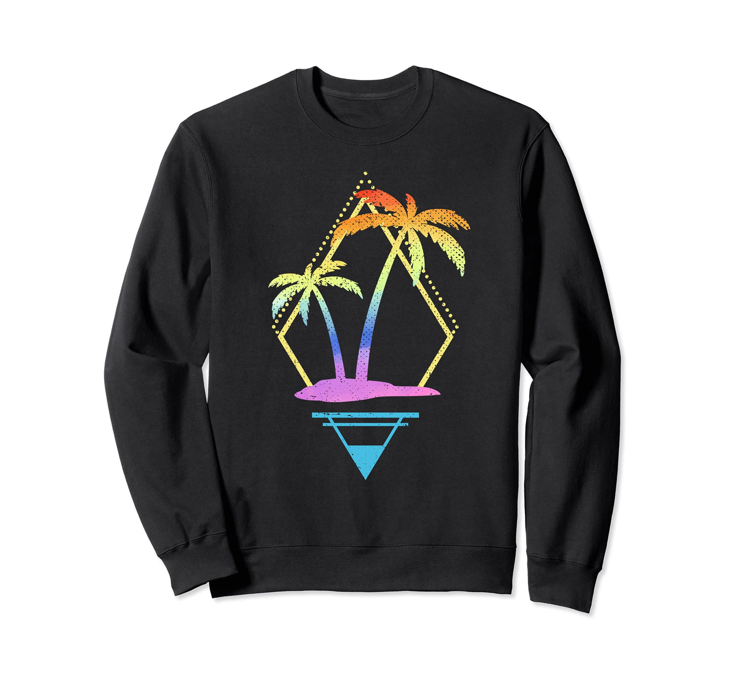 Art Palm Trees 90S 80S Aesthetic Sweatshirt - Novelty Apparel for Adults - T-Shirt, Sweatshirt, Hoodie