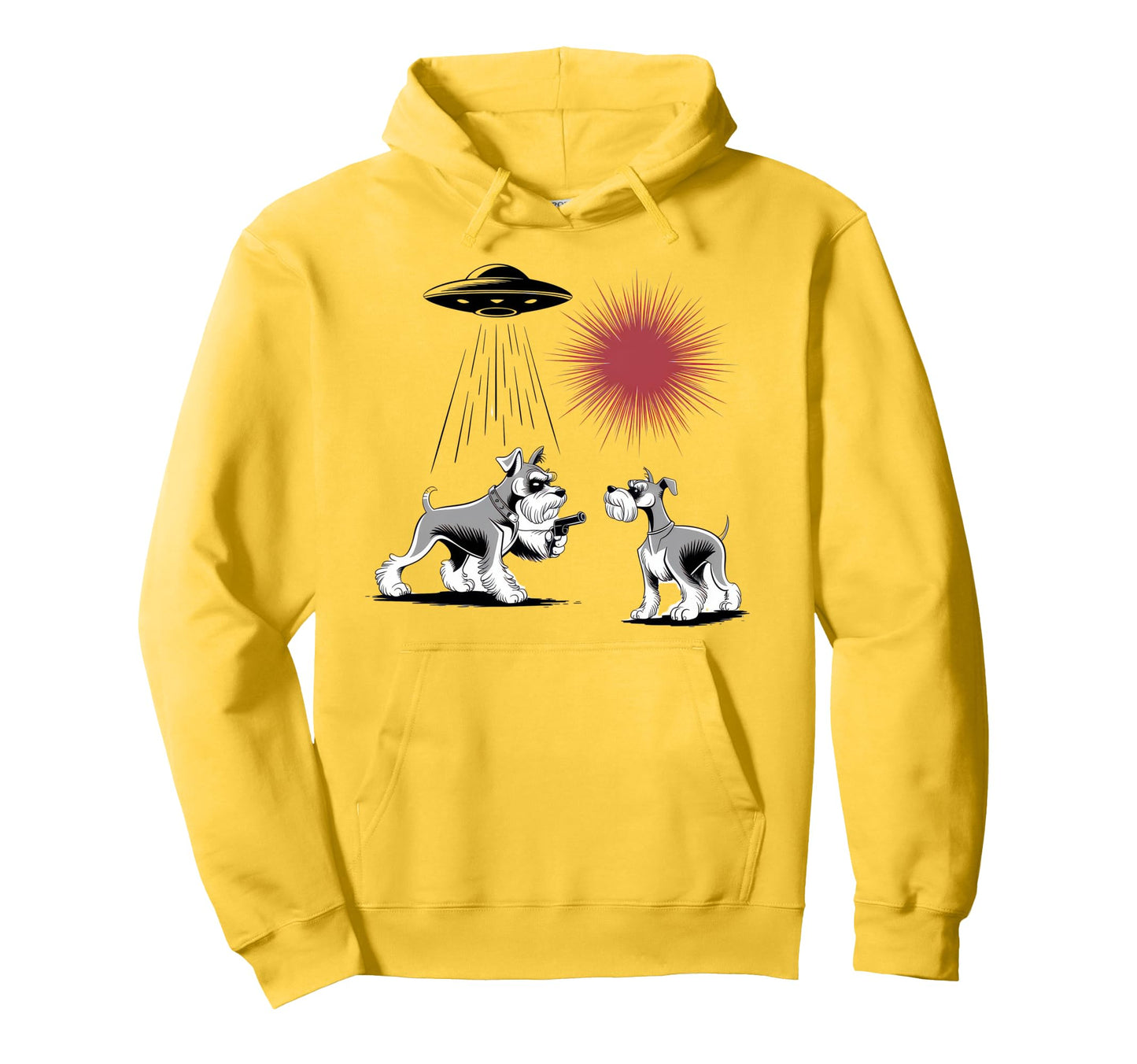 Schnauzer Schnauzer Ufo Western Hoodie - Unique Graphic Unisex - T-Shirt, Sweatshirt, Hoodie