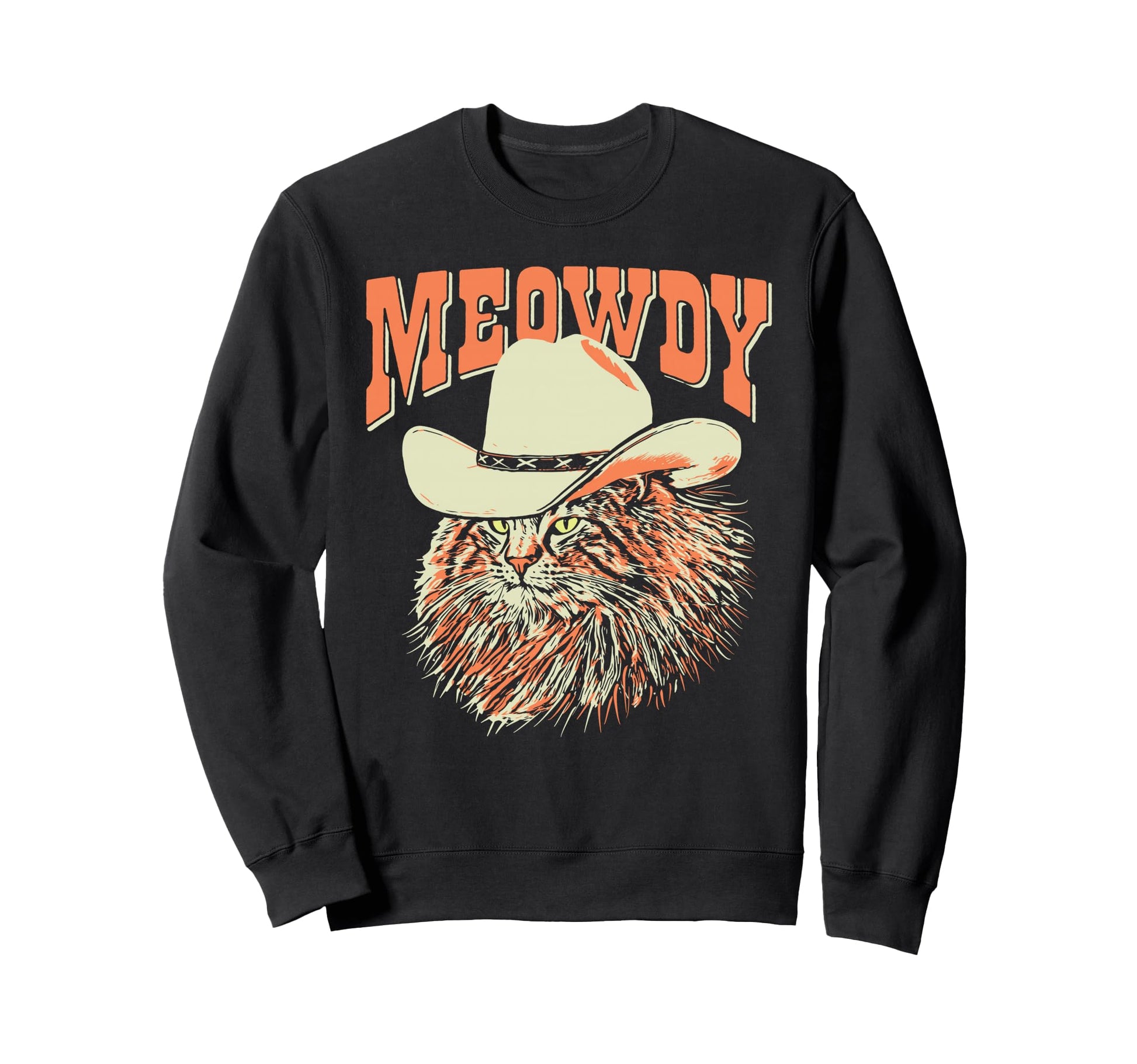 Meowdy Funny Country Music Cat Cowboy Sweatshirt - Novelty Apparel Unisex - T-Shirt, Sweatshirt, Hoodie