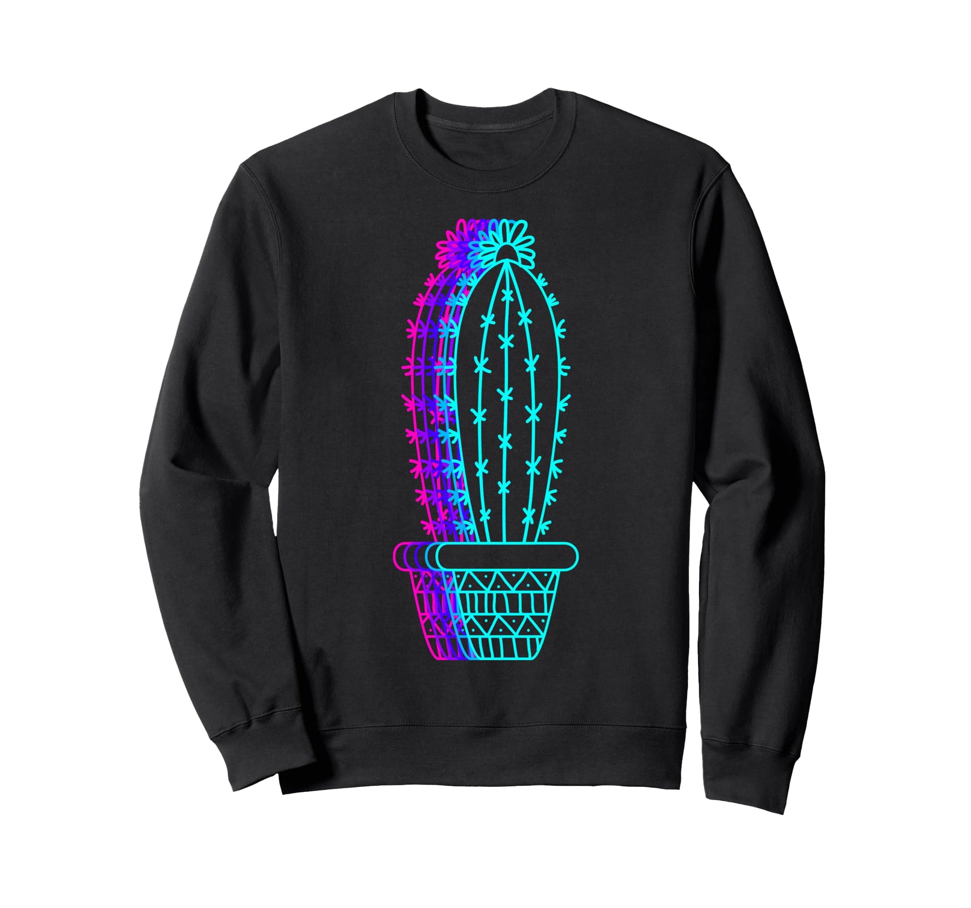 Cactus Succulent Plant Vaporwave Sweatshirt - Unique Graphic for Adults - T-Shirt, Sweatshirt, Hoodie