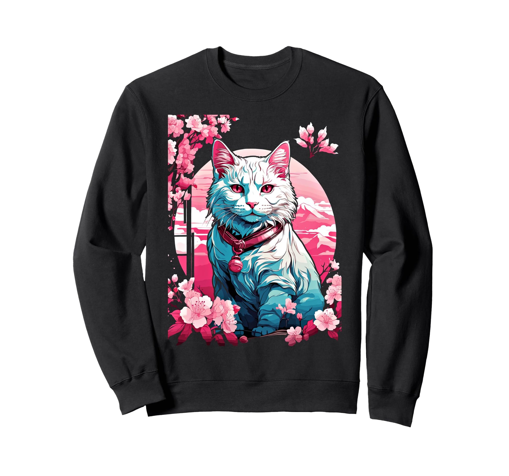 Anime Cat Japanese Vaporwave Sweatshirt - Novelty Apparel Men Women - T-Shirt, Sweatshirt, Hoodie