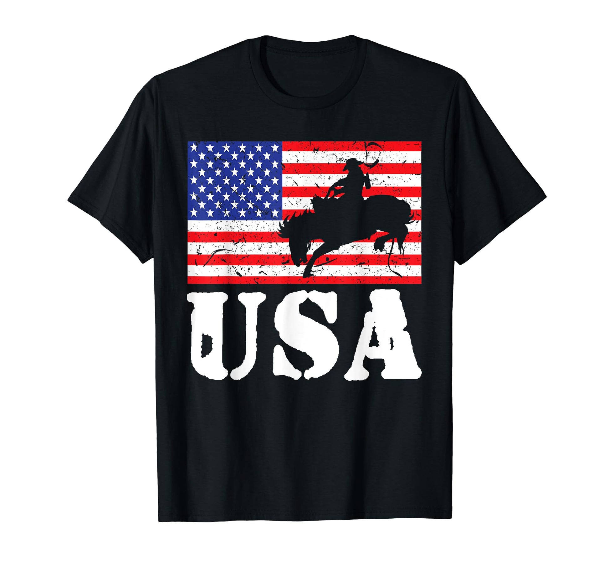 Distressed Rodeo Usa American T-Shirt - Casual Everyday Wear for Adults - T-Shirt, Sweatshirt, Hoodie