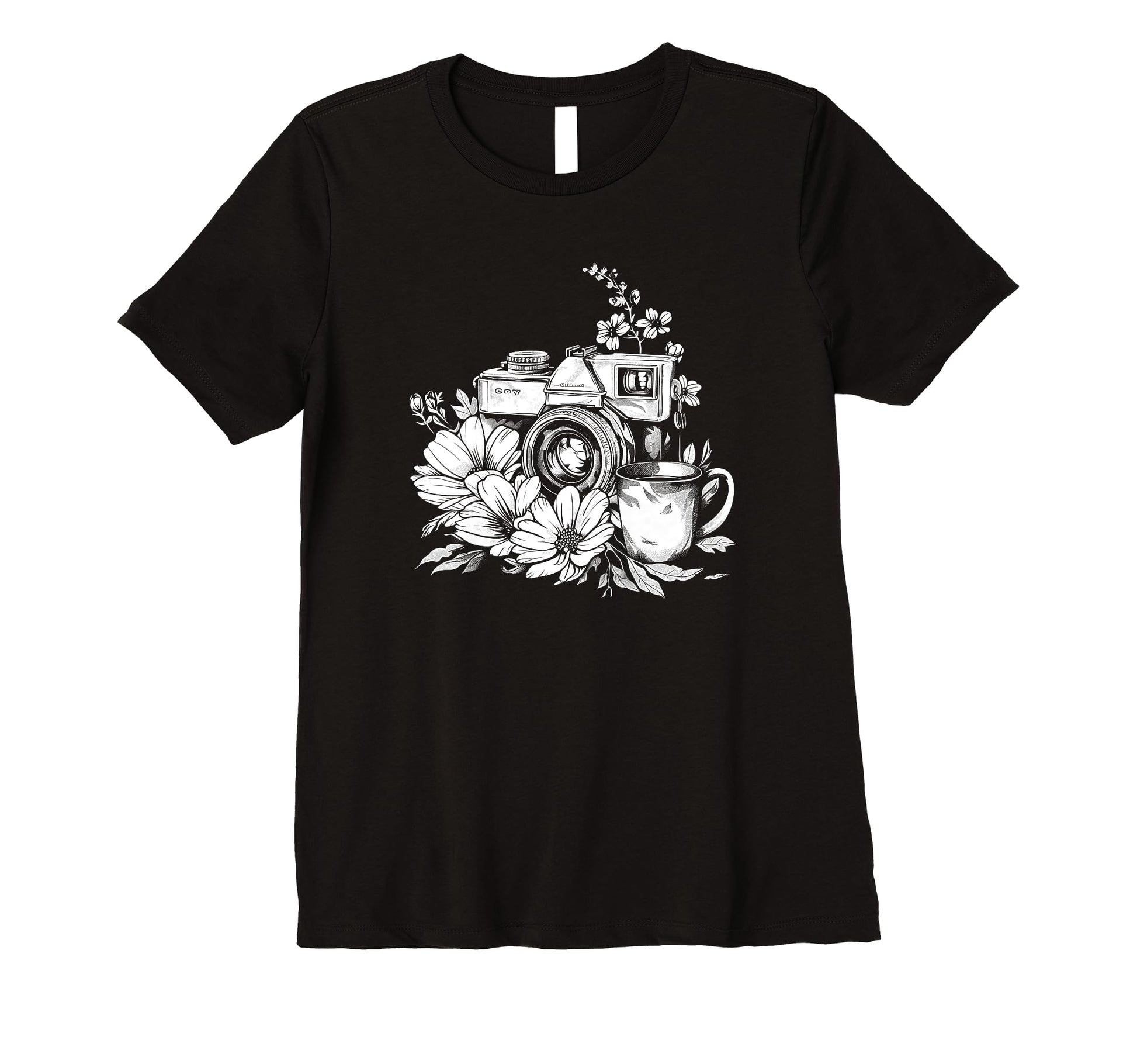 Womens Photographer Coffee Camera T-Shirt - Streetwear Style for Adults - T-Shirt, Sweatshirt, Hoodie