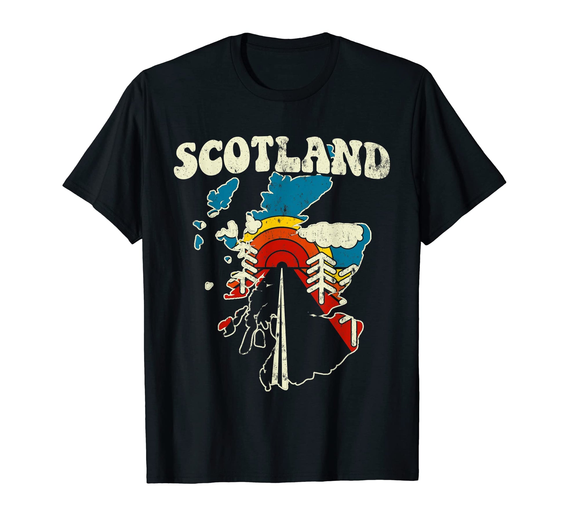 Scotland Scottish Country Rainbow T-Shirt - Aesthetic Graphic for Adults - T-Shirt, Sweatshirt, Hoodie