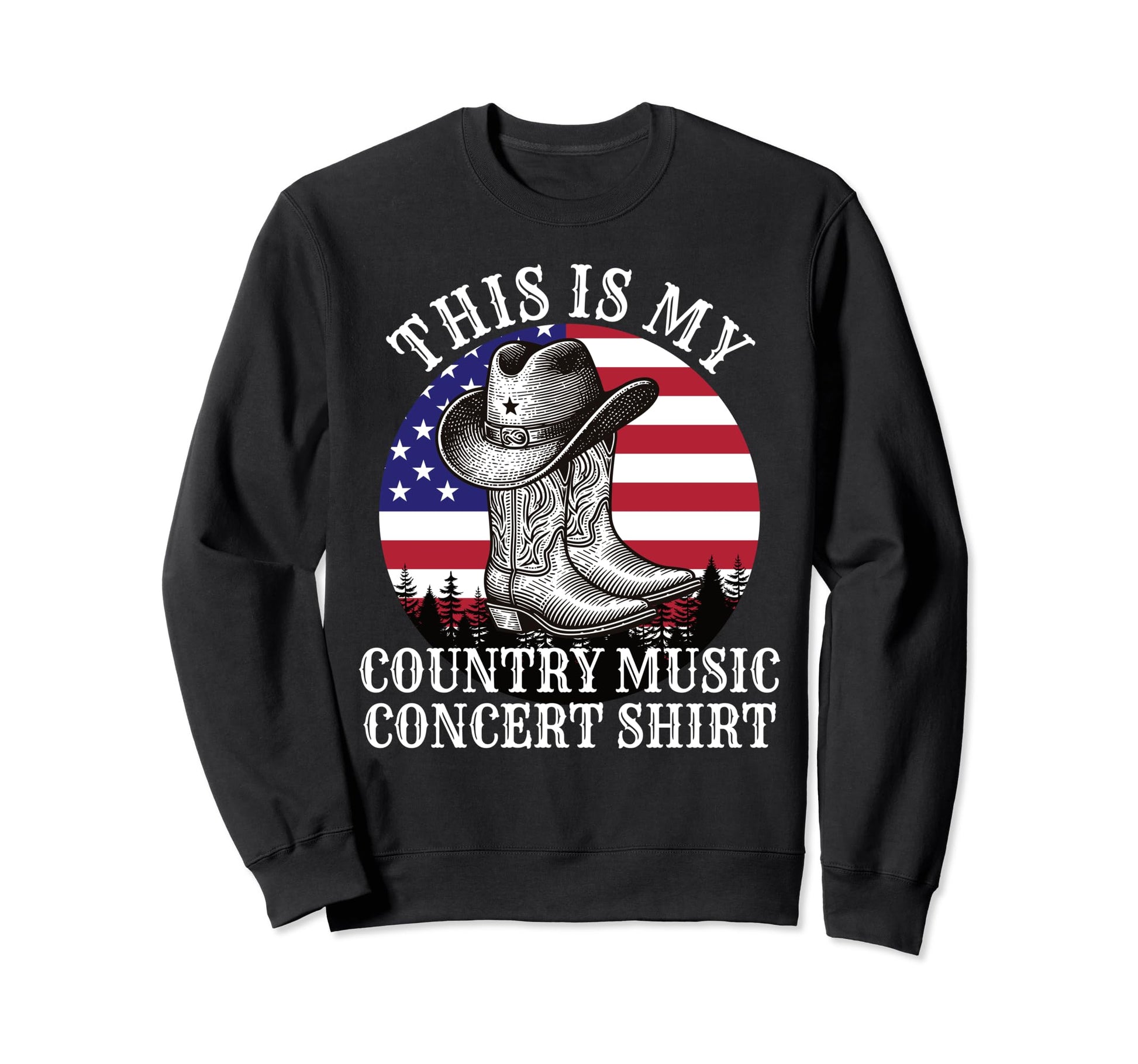 Country Music Guitar American Flag Sweatshirt - Streetwear Style Unisex - T-Shirt, Sweatshirt, Hoodie