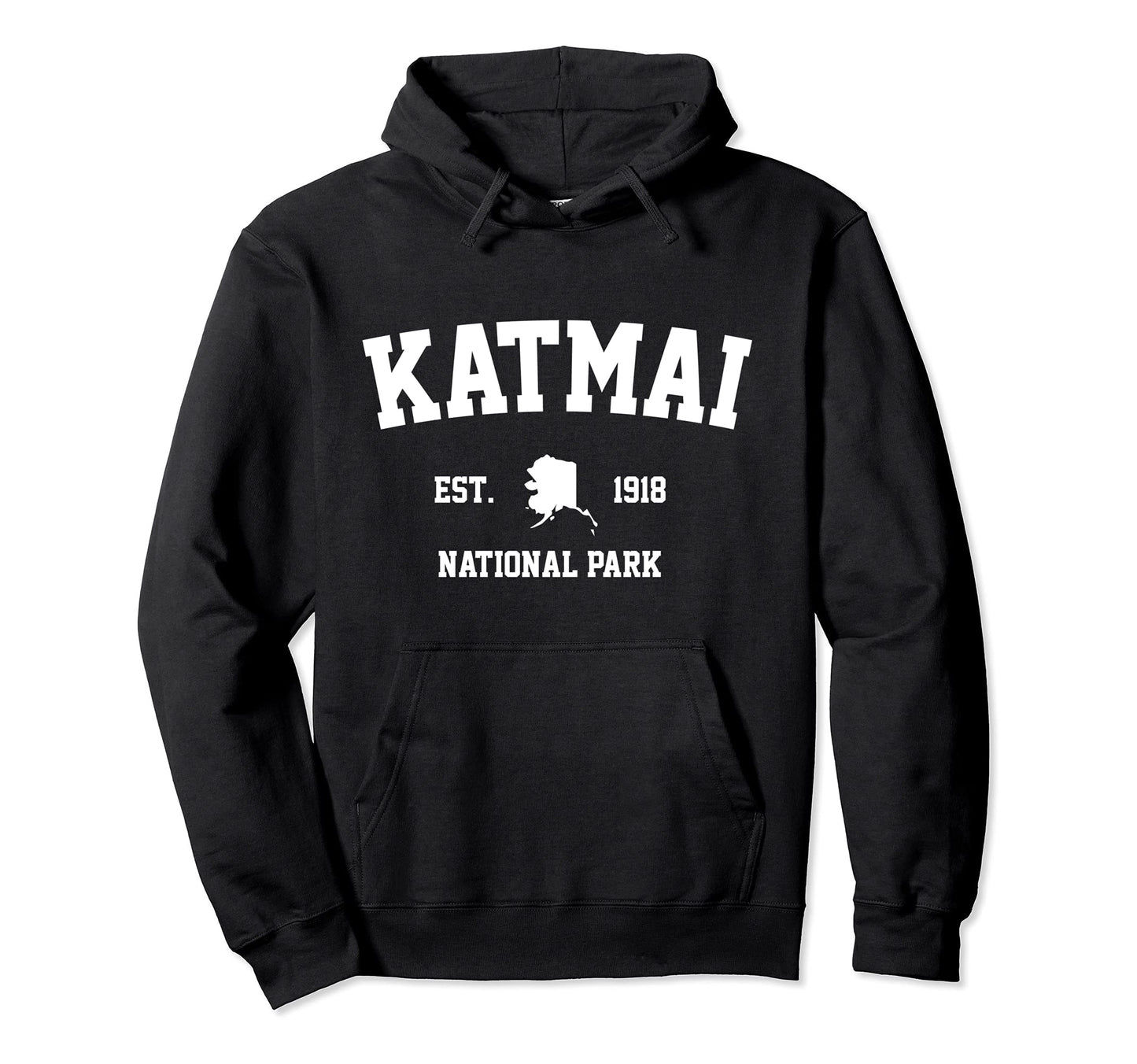 Katmai National Park Hiking Alaska Est 1918 Hoodie - Graphic Print Unisex - T-Shirt, Sweatshirt, Hoodie