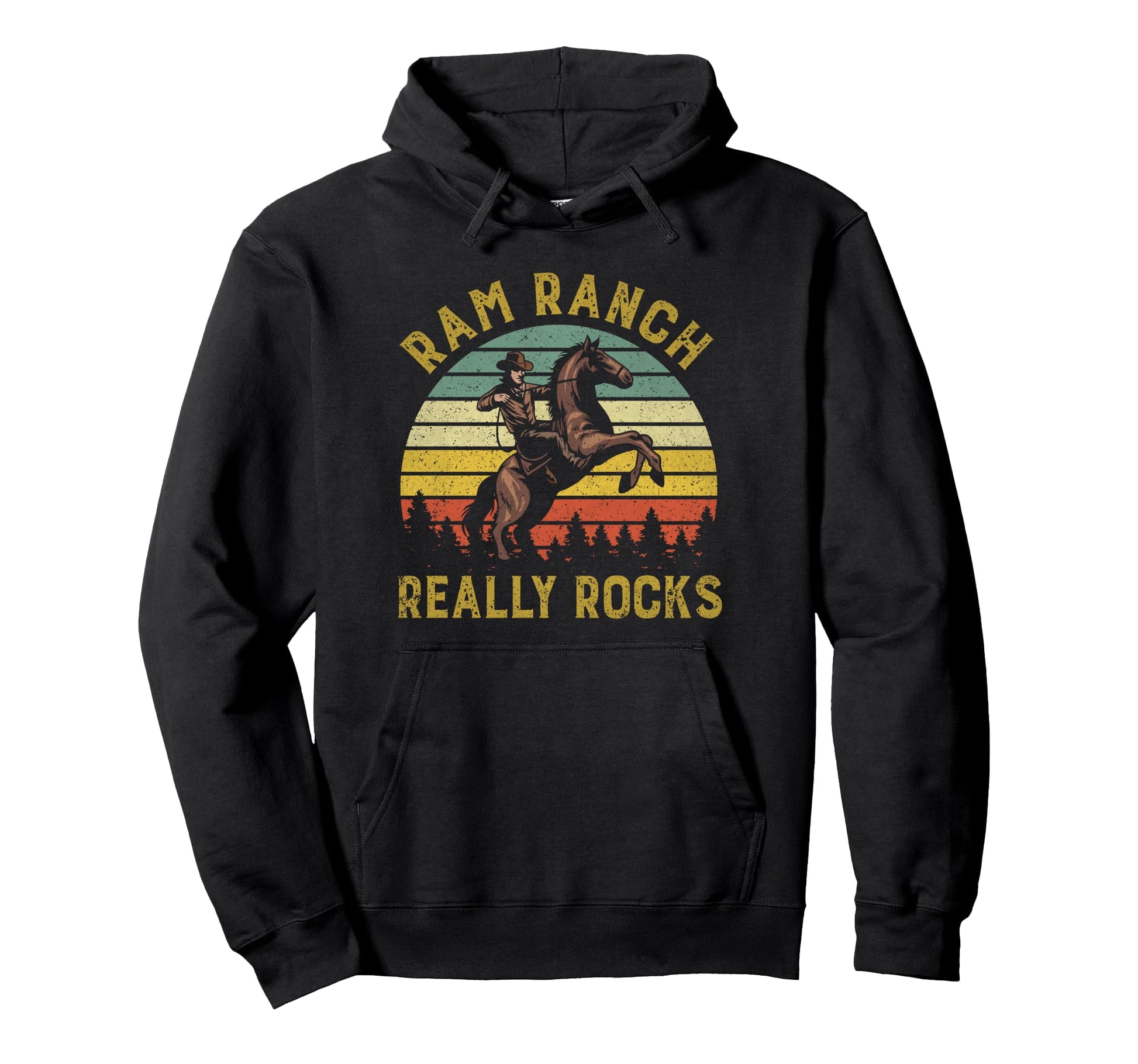 Ram Ranch Really Rocks Western Hoodie - Fun Novelty Design Men Women - T-Shirt, Sweatshirt, Hoodie