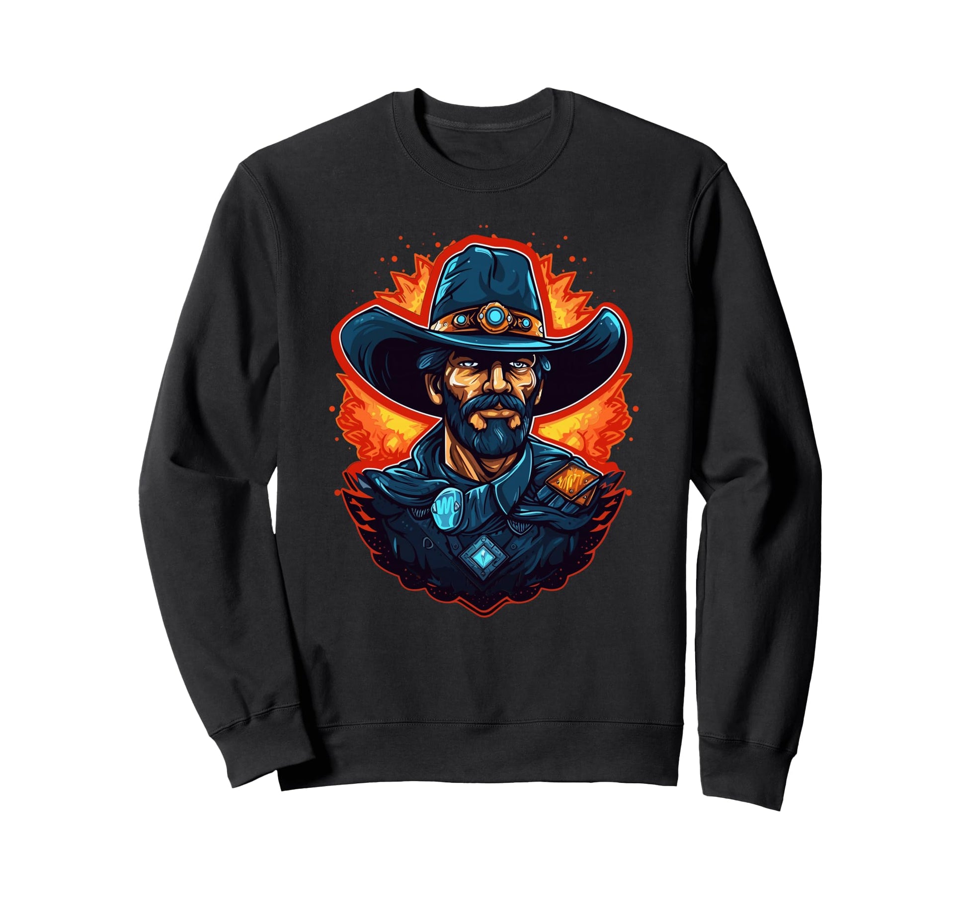 Cowboy Black Cowboy Wyoming Cowboys Sweatshirt - Streetwear Style Unisex - T-Shirt, Sweatshirt, Hoodie
