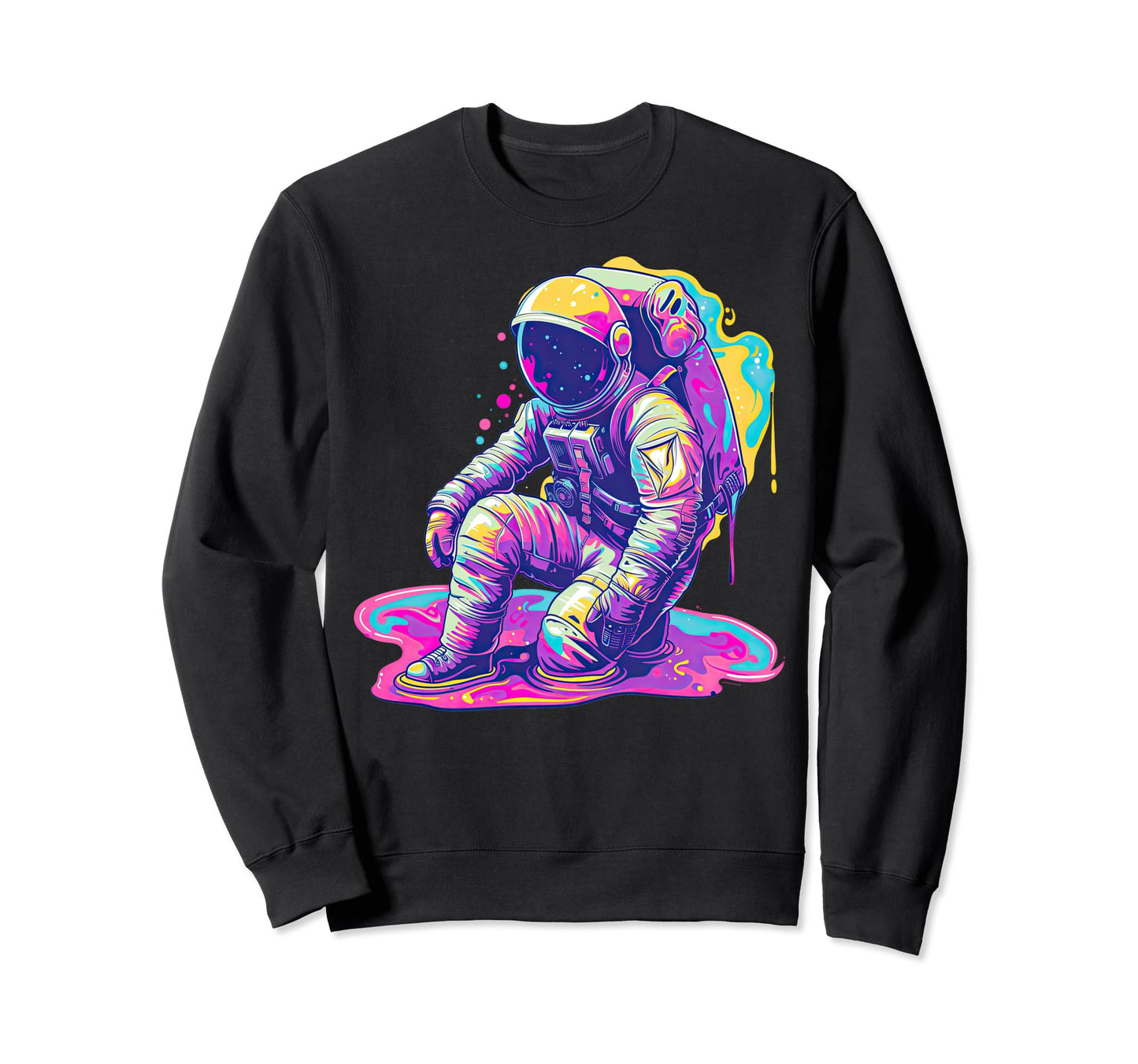 Trippy Vaporwave Astronaut Cosmic Sweatshirt - Custom Art Print Unisex - T-Shirt, Sweatshirt, Hoodie