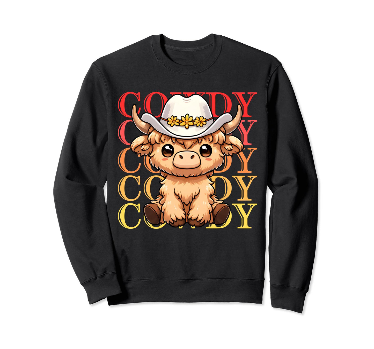 Cowdy Cowboy Hat Western Country Sweatshirt - Minimalist Print Unisex - T-Shirt, Sweatshirt, Hoodie