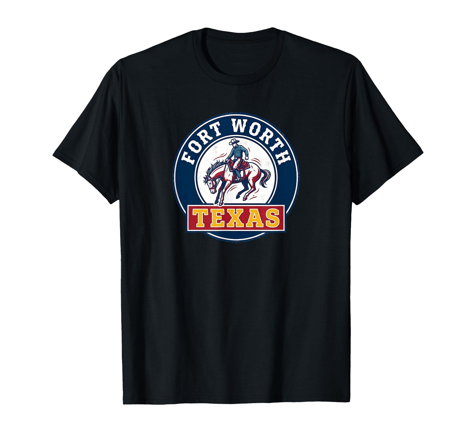 Fort Worth Texas Cowboy Badge T-Shirt - Casual Everyday Wear Men Women - T-Shirt, Sweatshirt, Hoodie