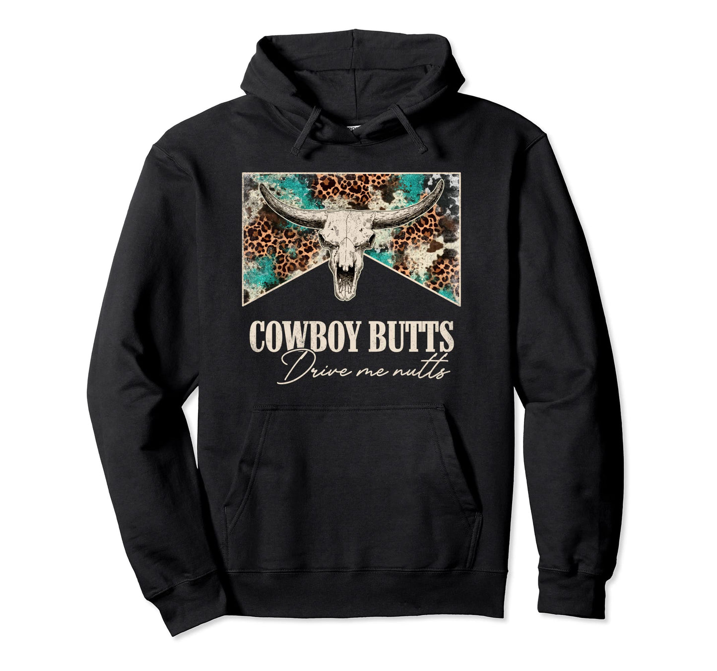 Leopard Bull Skull Western Life Hoodie - Casual Everyday Wear for Adults - T-Shirt, Sweatshirt, Hoodie